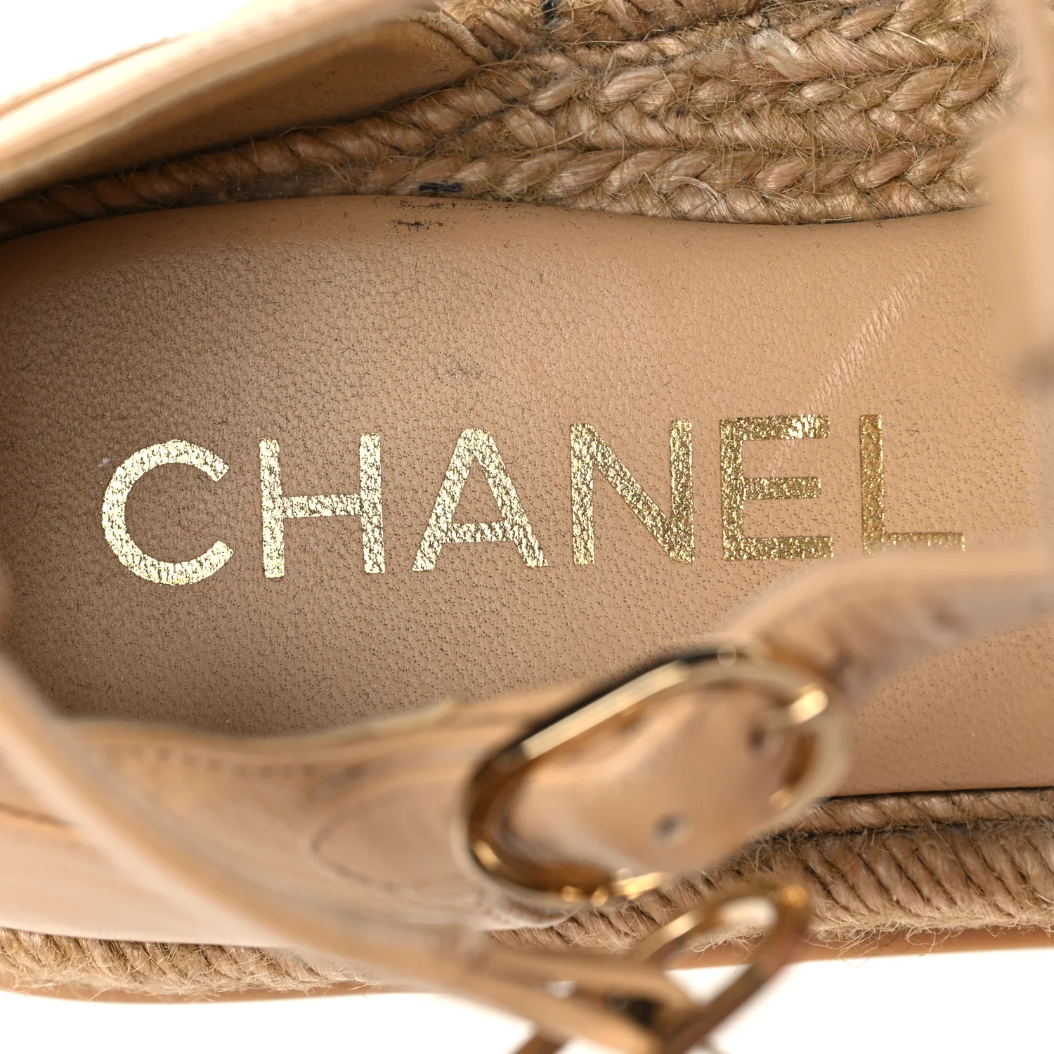 Lambskin Espadrille Sandals 37 Beige - Image 9