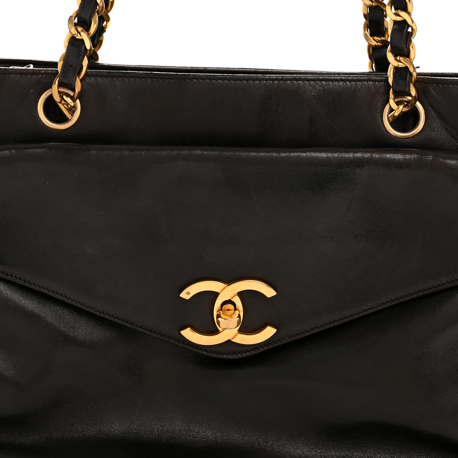 Lambskin Flap Shoulder Bag Black - Image 8