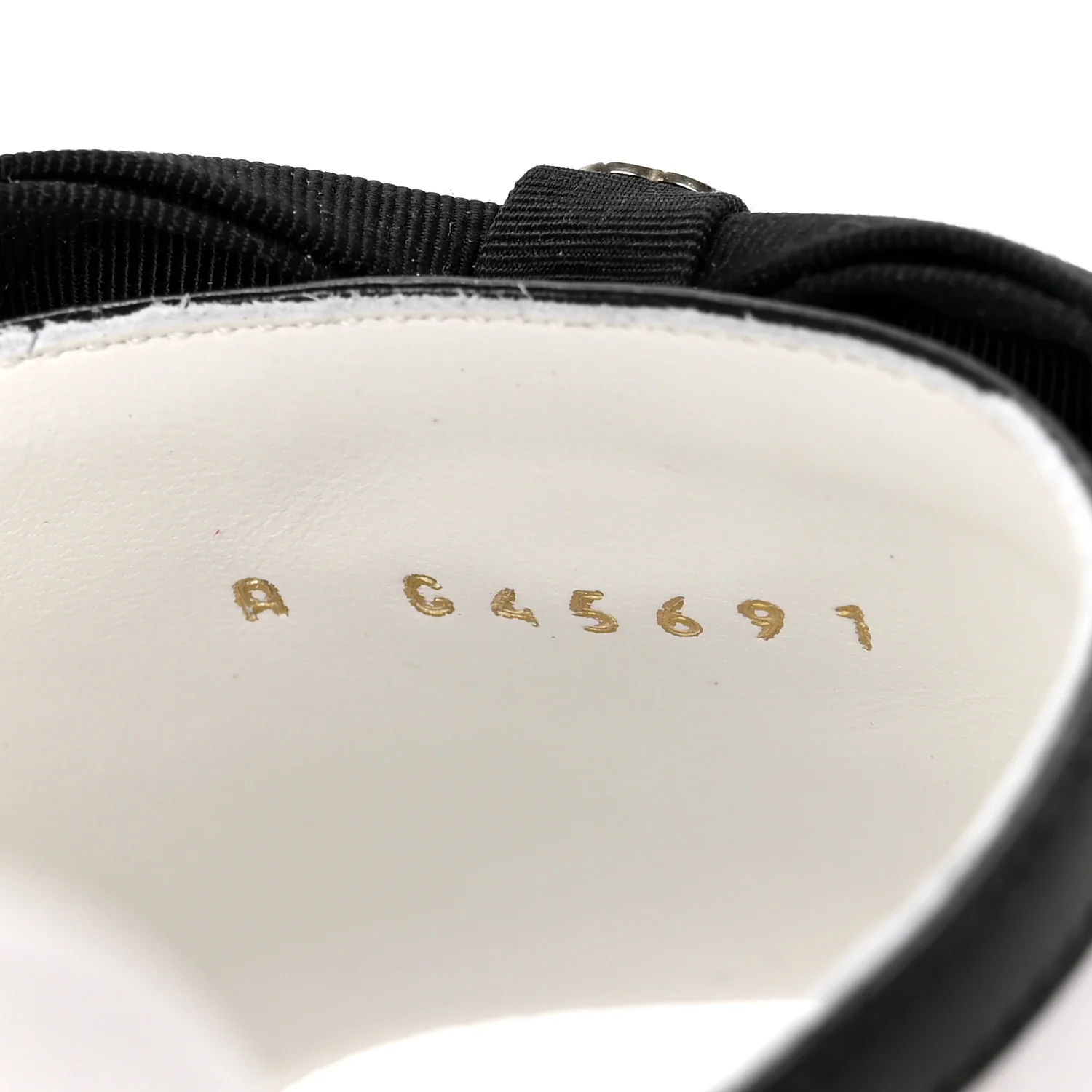 Lambskin Grosgrain Bow Mules 37 White Black - Image 7