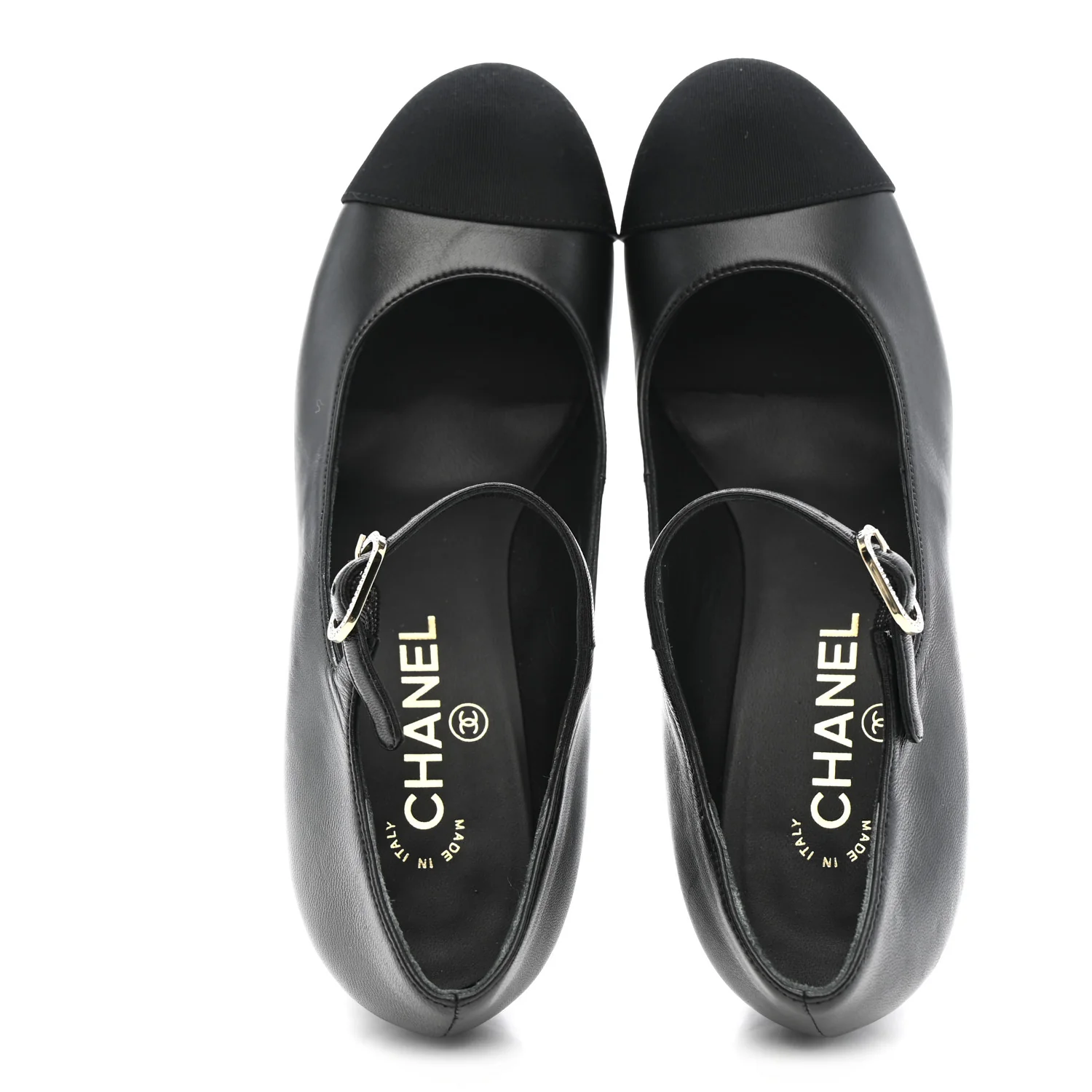 Lambskin Grosgrain Mary Jane Platform Pumps 38.5 Black - Image 2