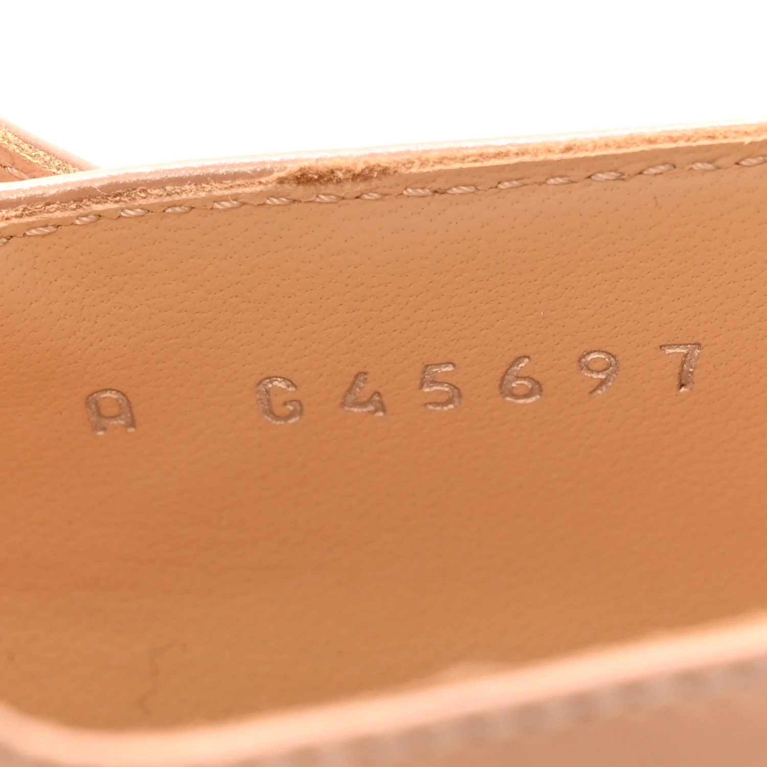 Lambskin Grosgrain Pearl Mary Jane Flats 38.5 Beige Black - Image 9