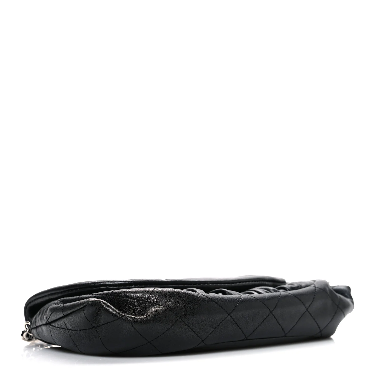 Lambskin Half Moon Wallet On Chain WOC Black - Image 4