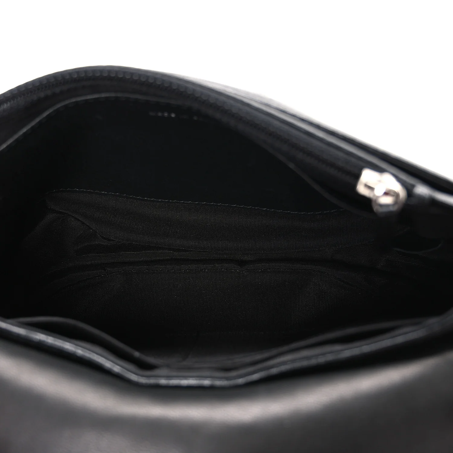 Lambskin Half Moon Wallet On Chain WOC Black - Image 5