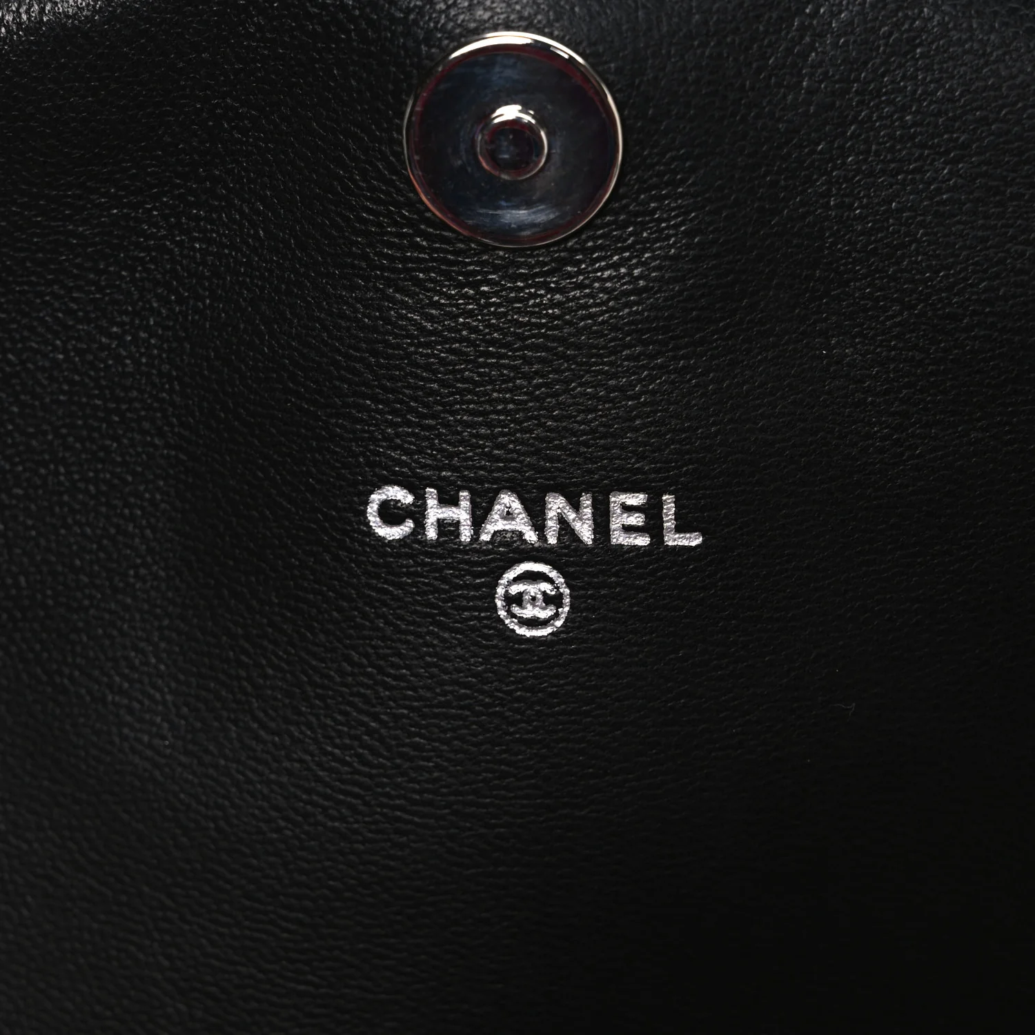 Lambskin Half Moon Wallet On Chain WOC Black - Image 6
