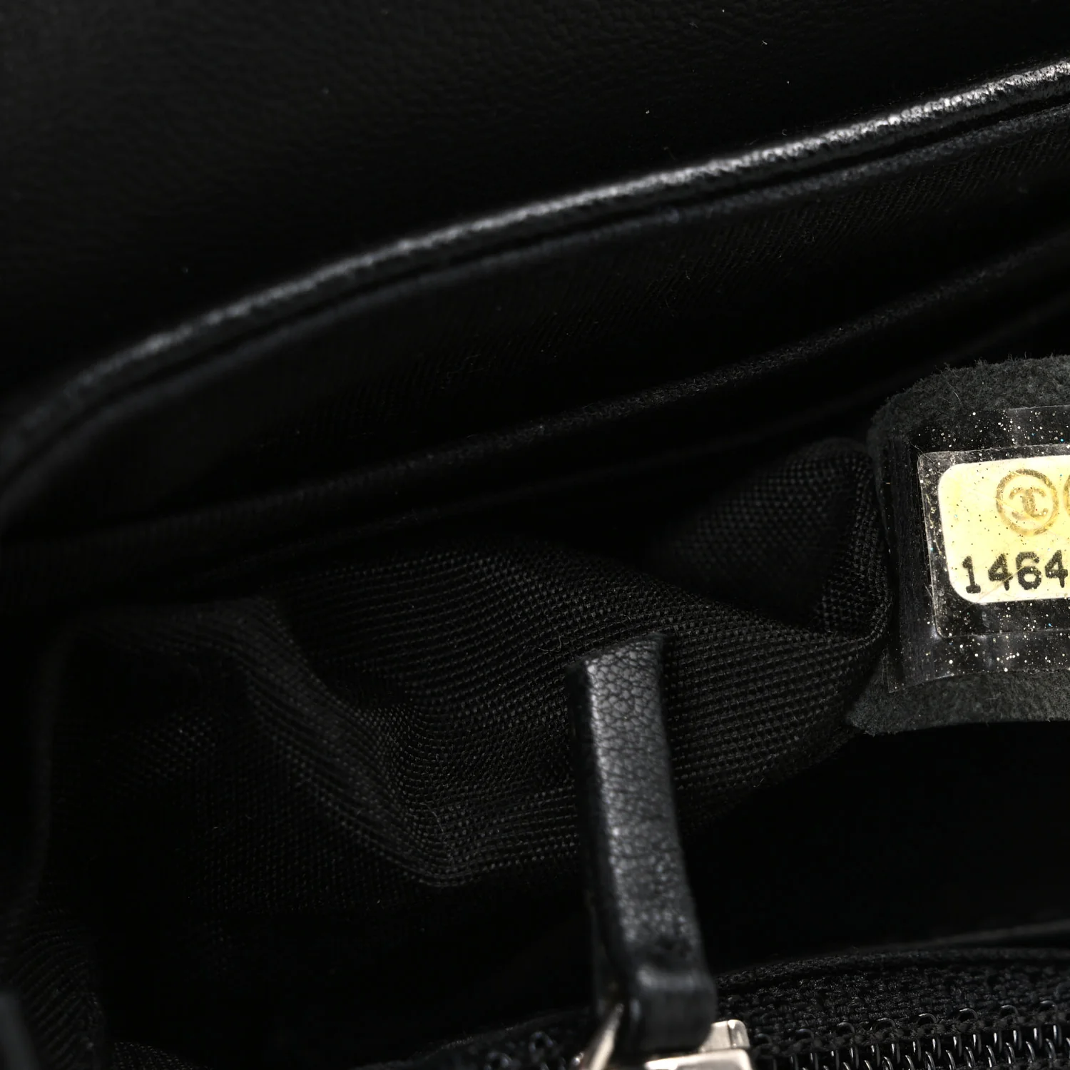 Lambskin Half Moon Wallet On Chain WOC Black - Image 8