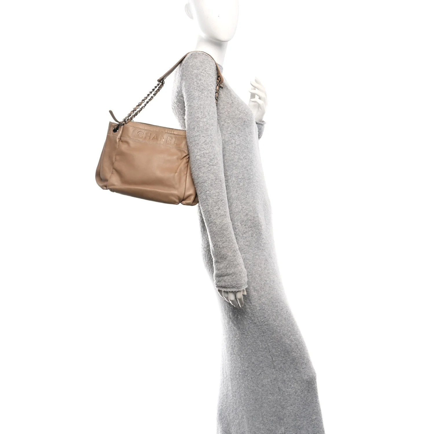 Lambskin Lax Accordion Hobo Beige - Image 2