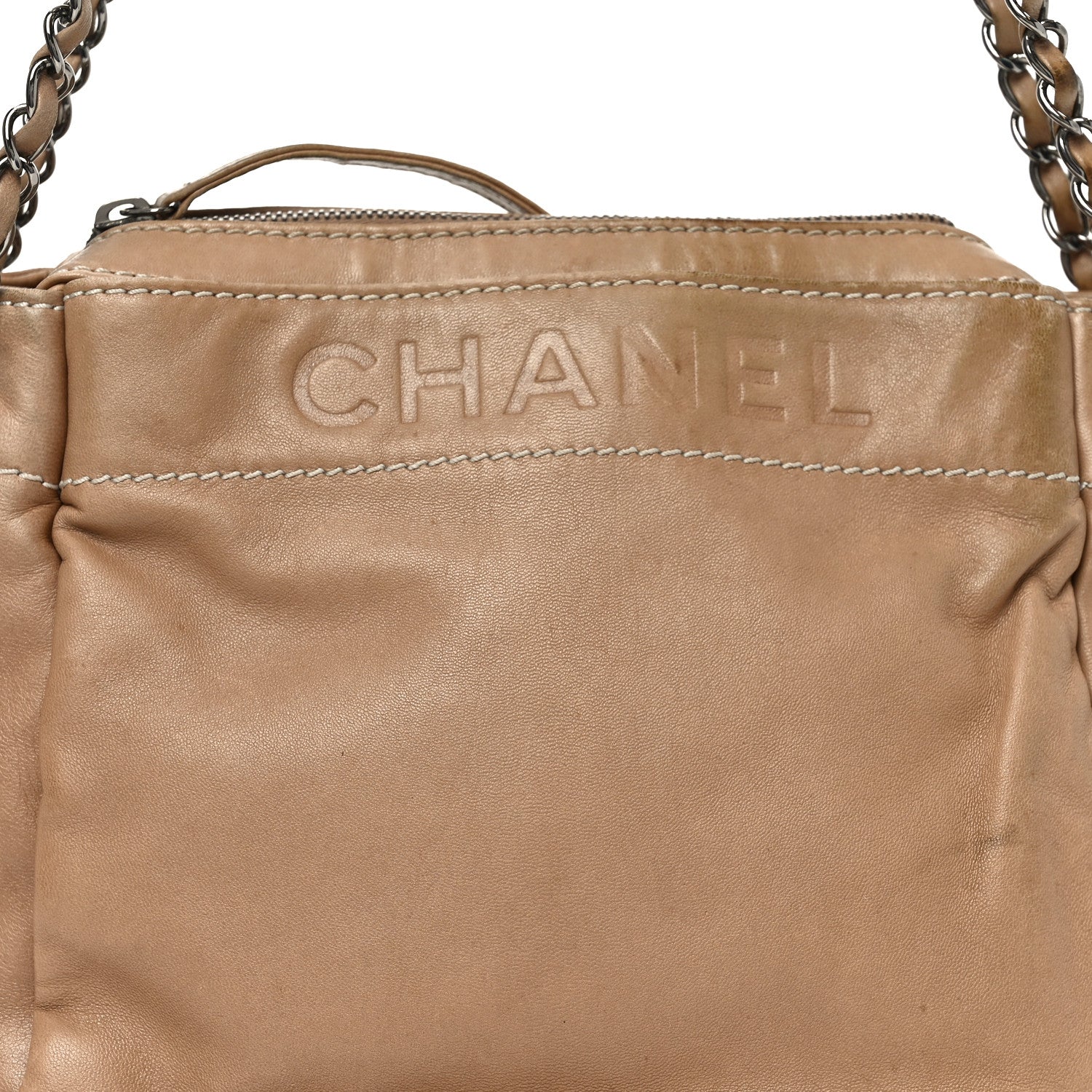 Lambskin Lax Accordion Hobo Beige - Image 8