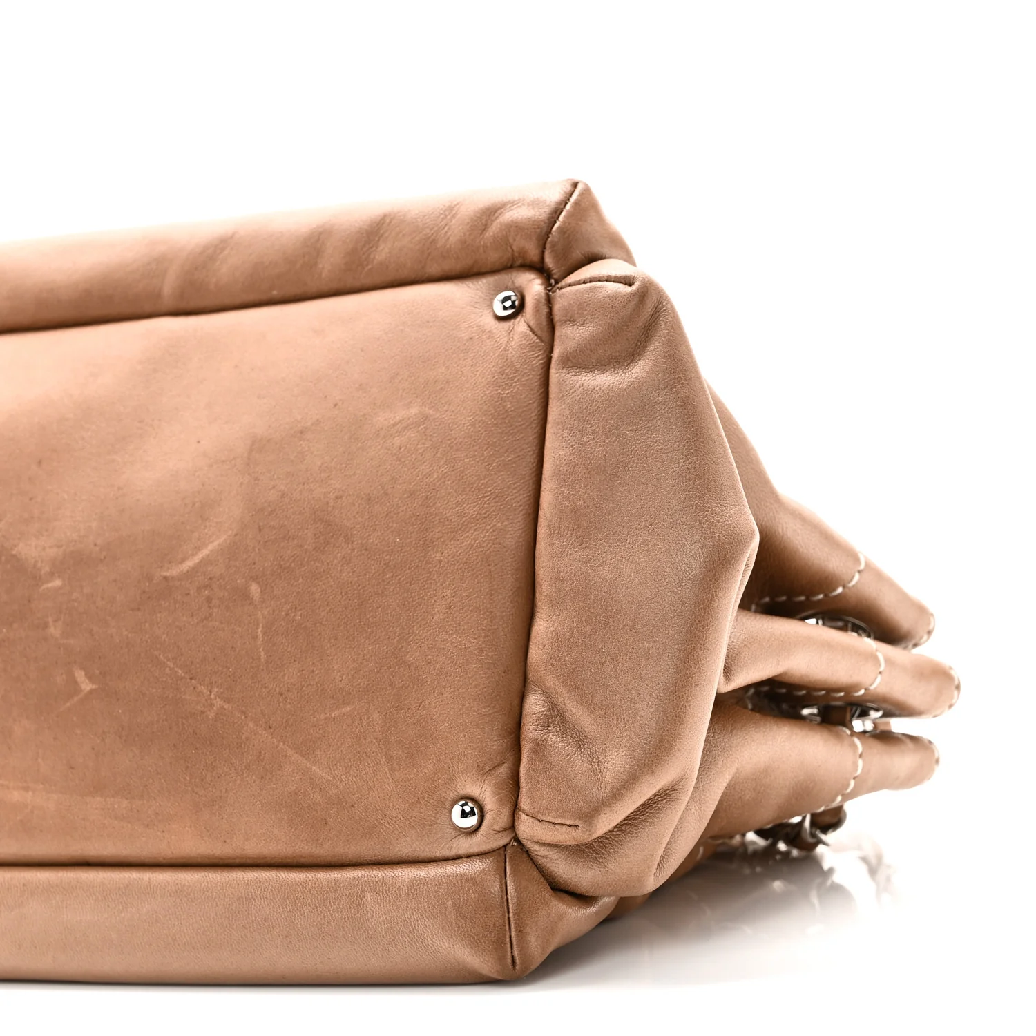 Lambskin Lax Accordion Hobo Brown - Image 11