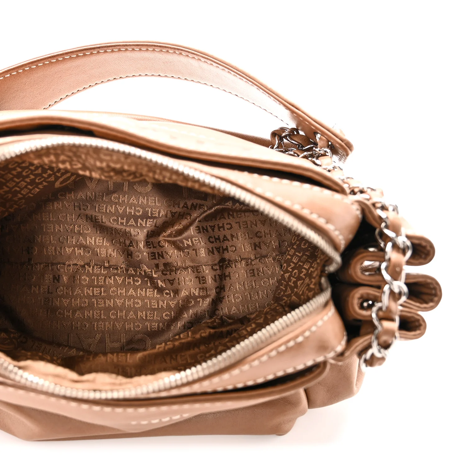Lambskin Lax Accordion Hobo Brown - Image 5
