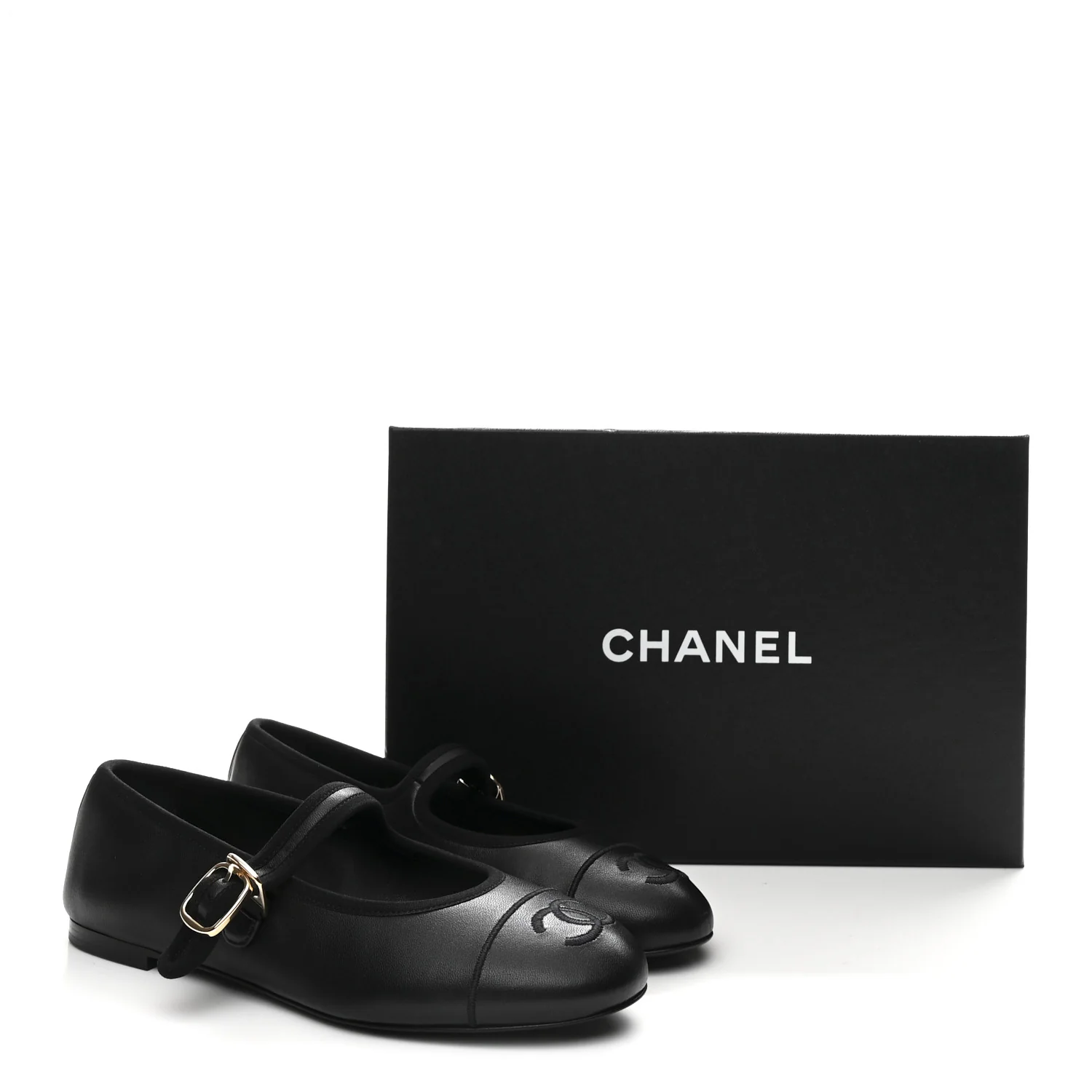 Lambskin Mary Jane Flats 37 Black - Image 10