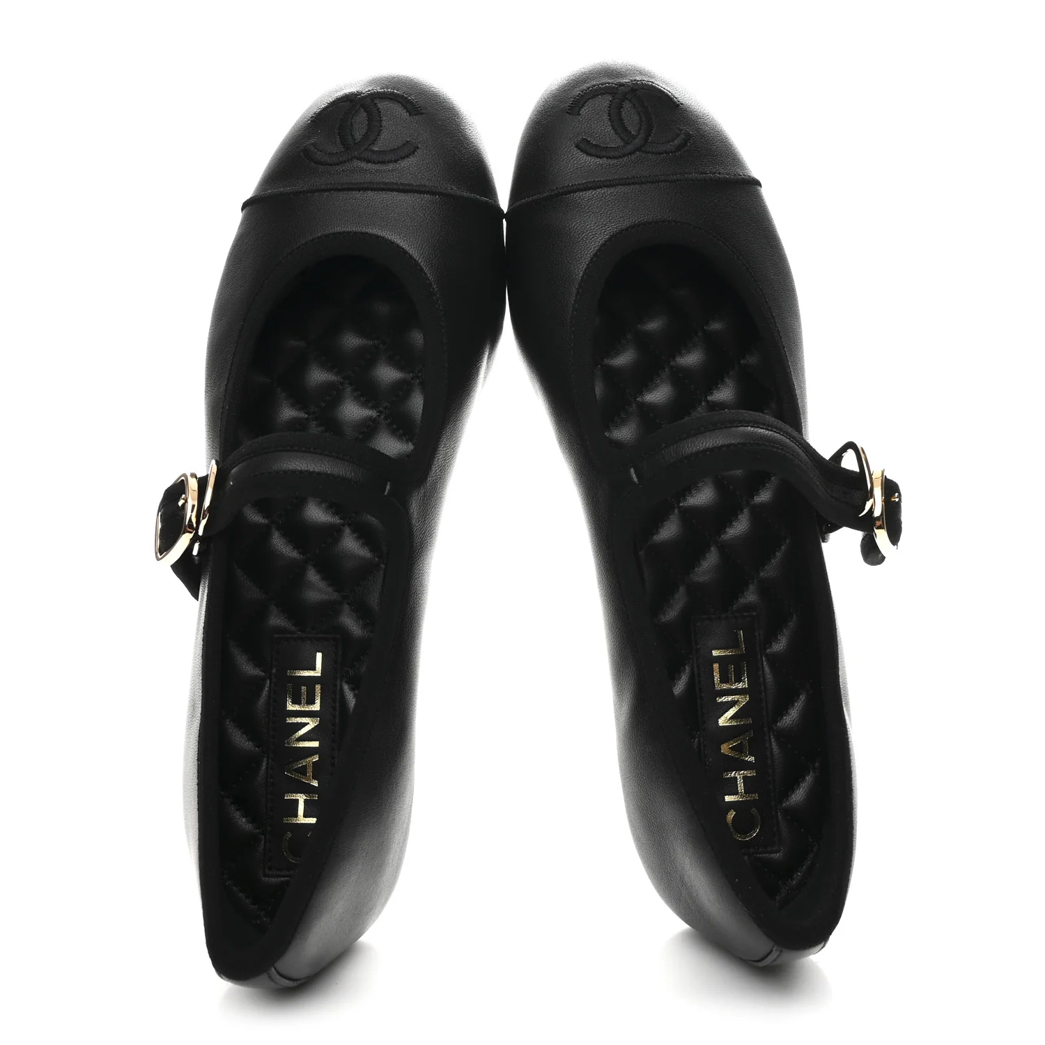 Lambskin Mary Jane Flats 37 Black - Image 2