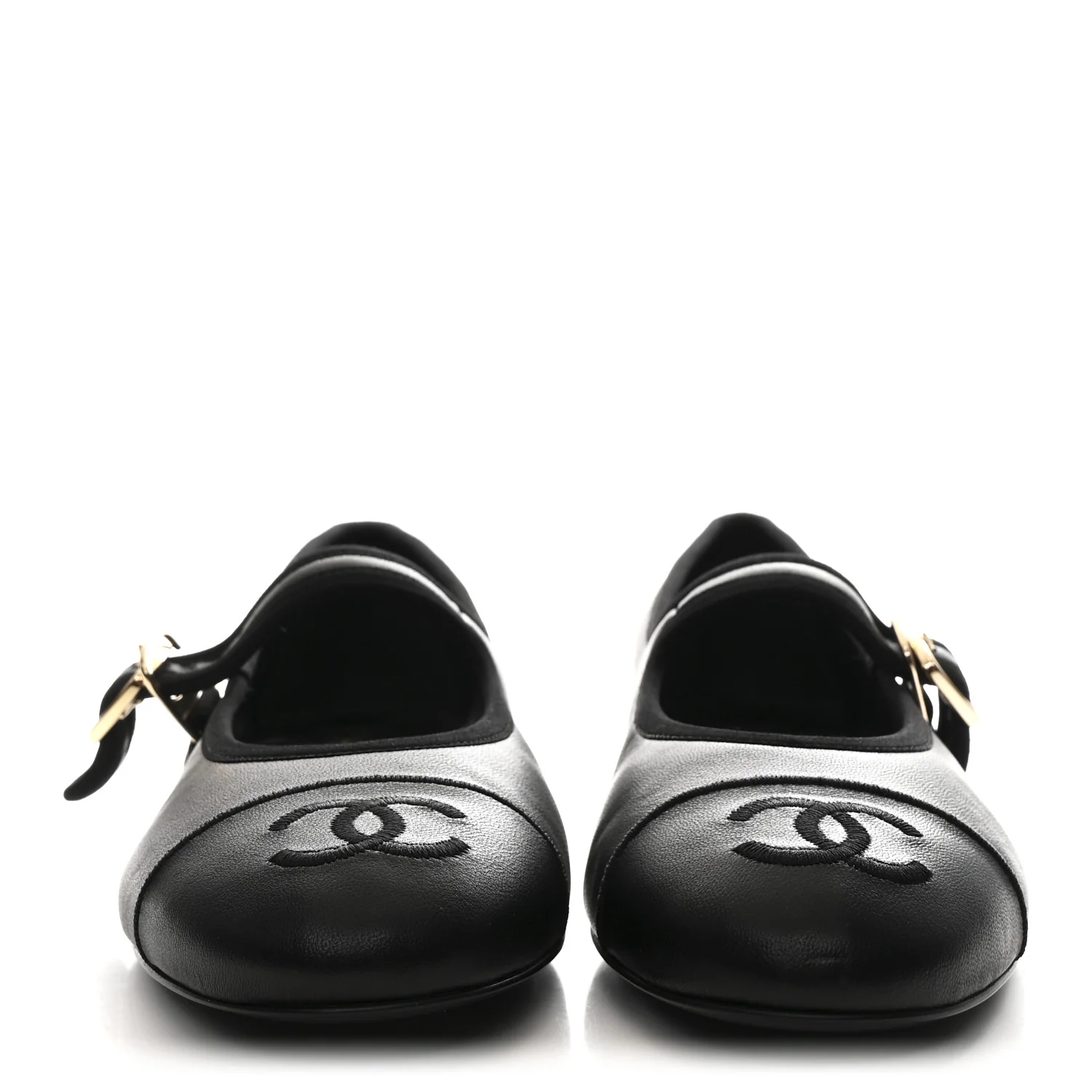 Lambskin Mary Jane Flats 37 Black - Image 3