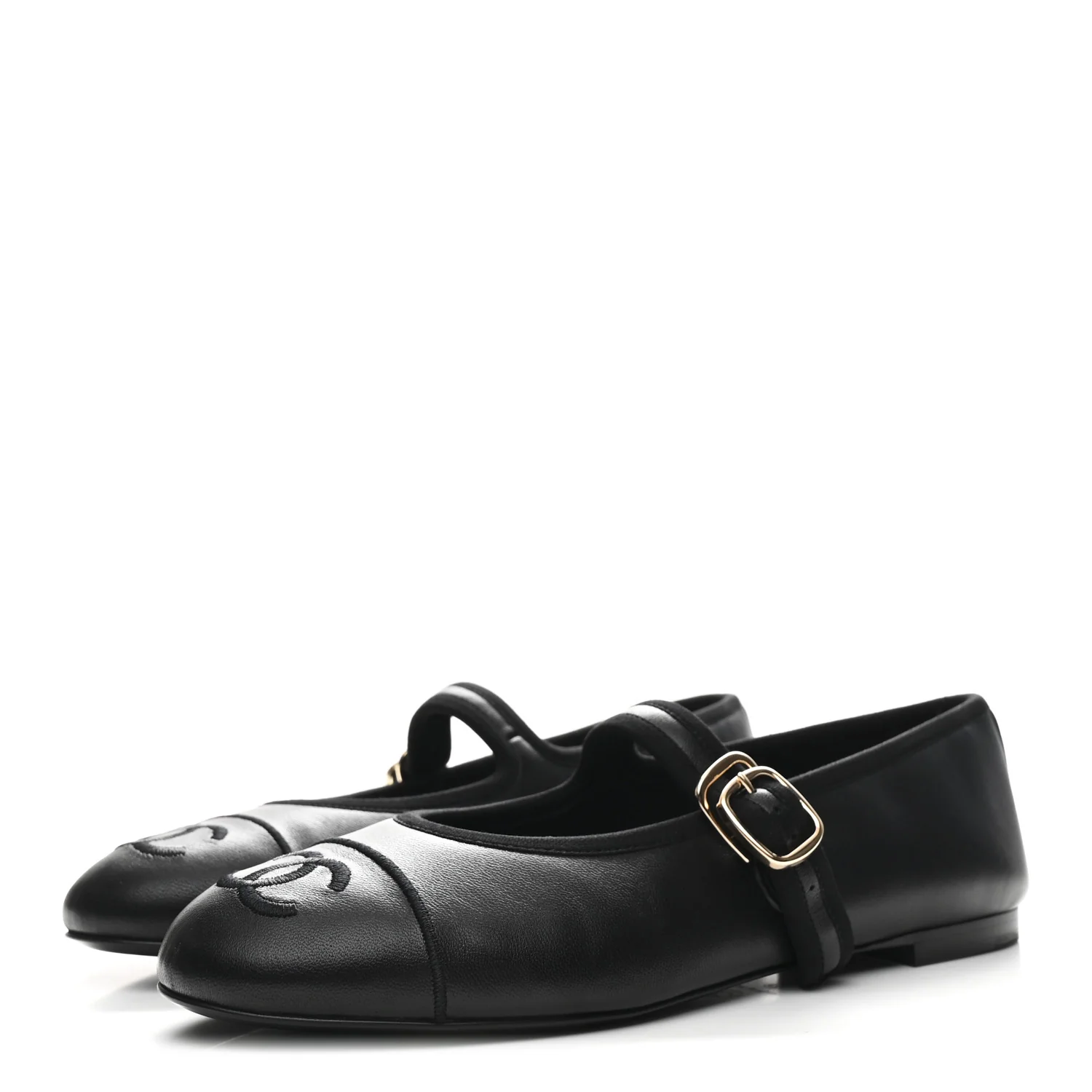 Lambskin Mary Jane Flats 37 Black - Image 4