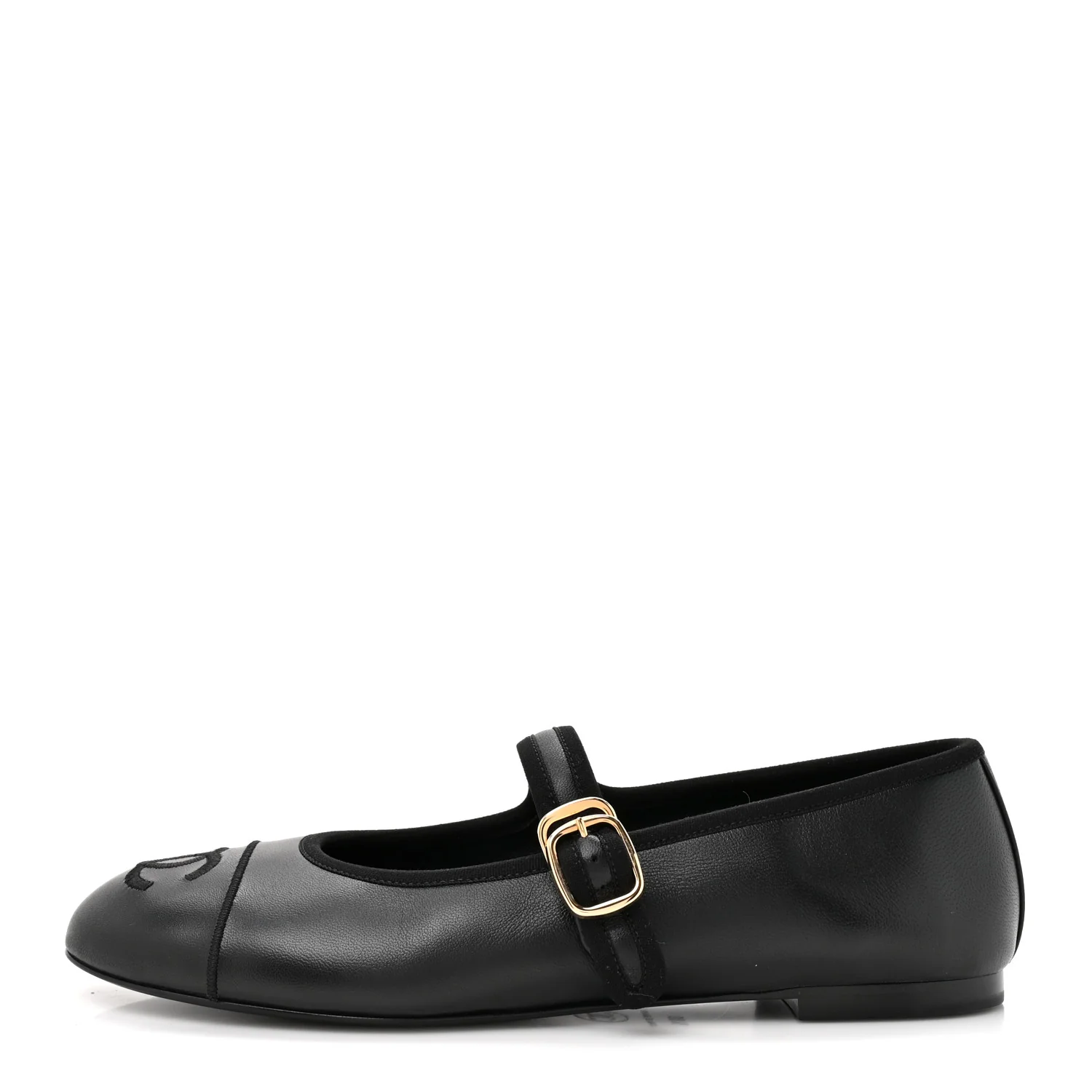 Lambskin Mary Jane Flats 38.5 Black