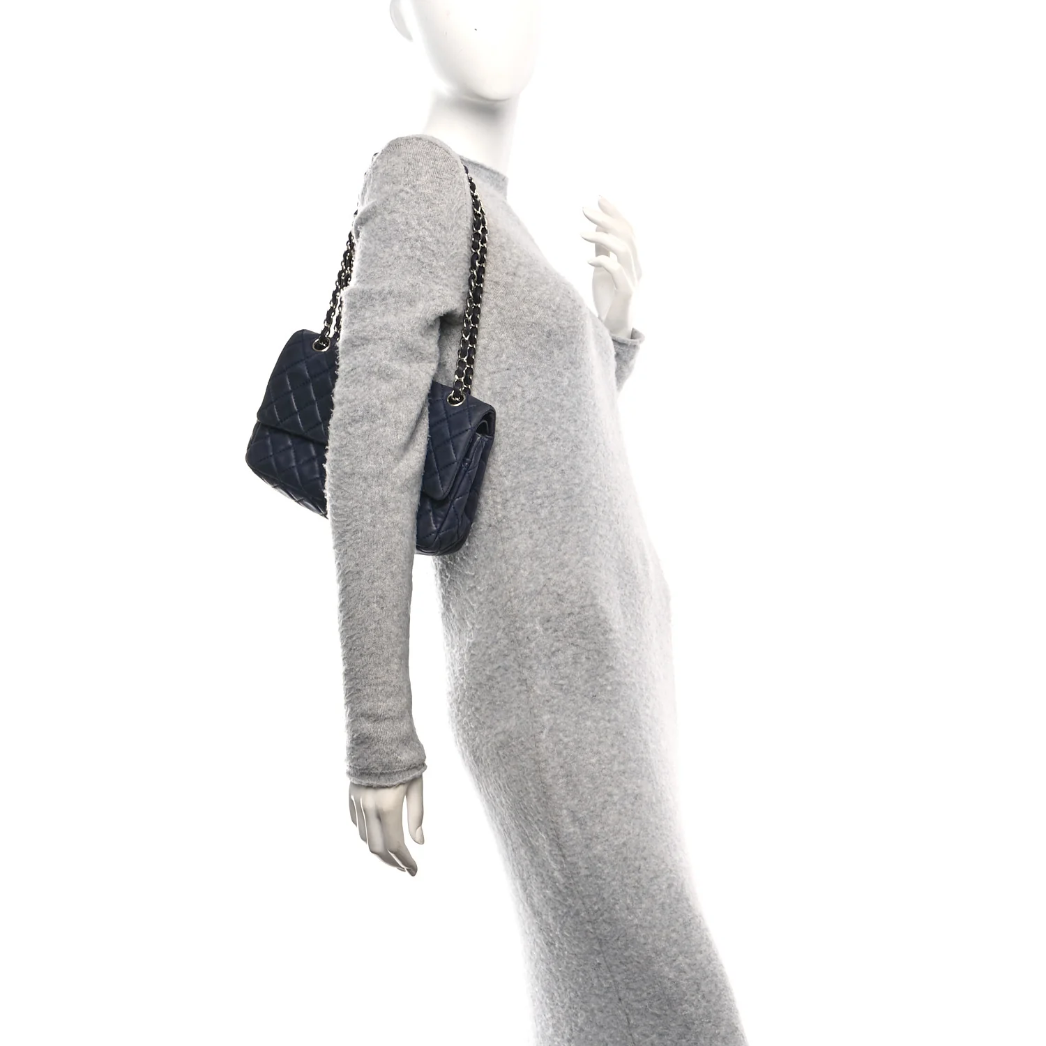 Lambskin Medium Double Flap Navy - Image 2