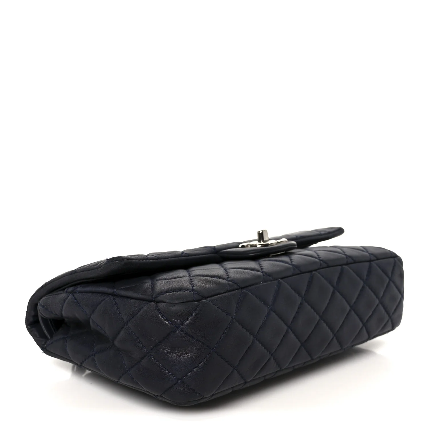 Lambskin Medium Double Flap Navy - Image 4