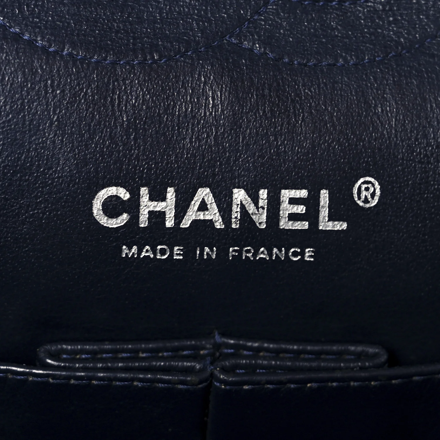 Lambskin Medium Double Flap Navy - Image 6