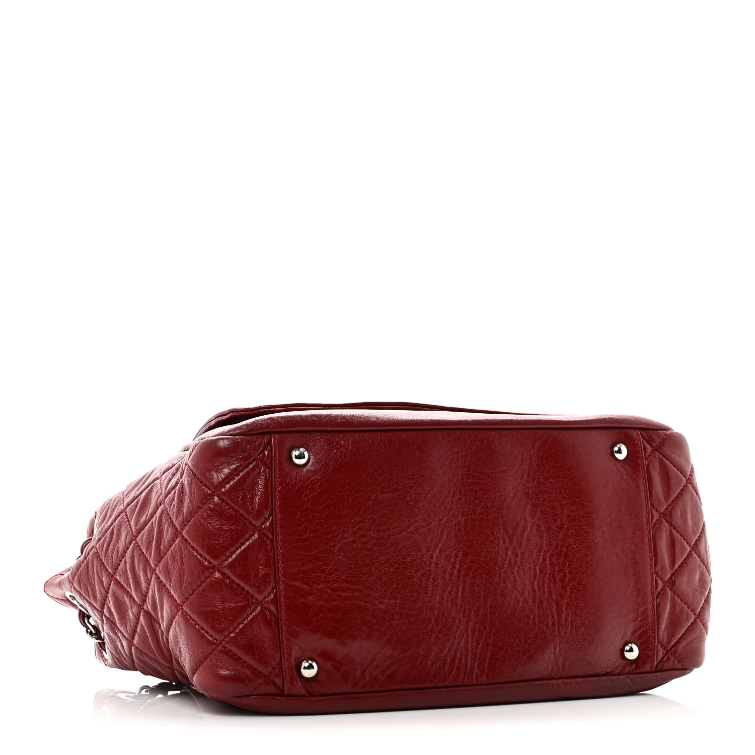Lambskin Medium Rock and Chain Flap Red - Image 4