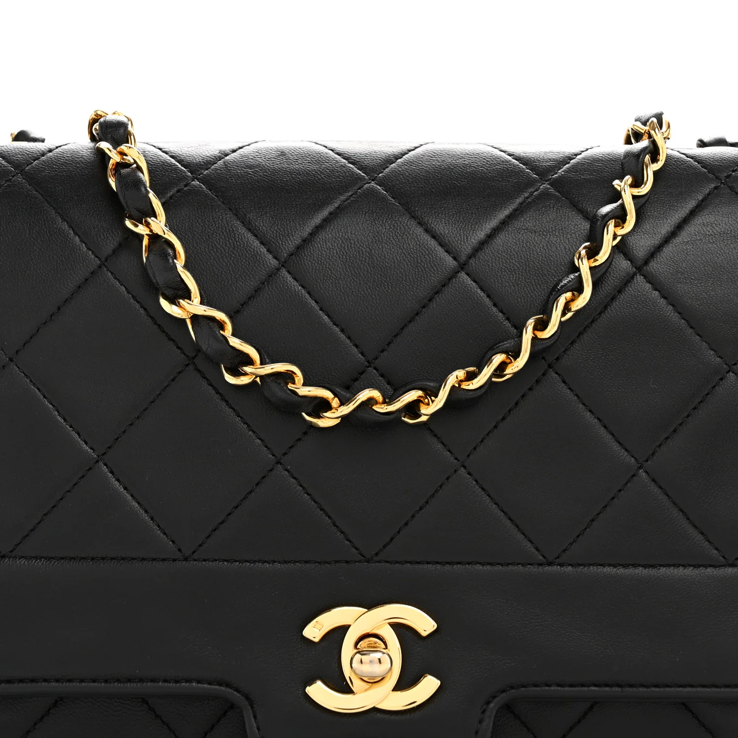 Lambskin Medium Single Flap Black - Image 9