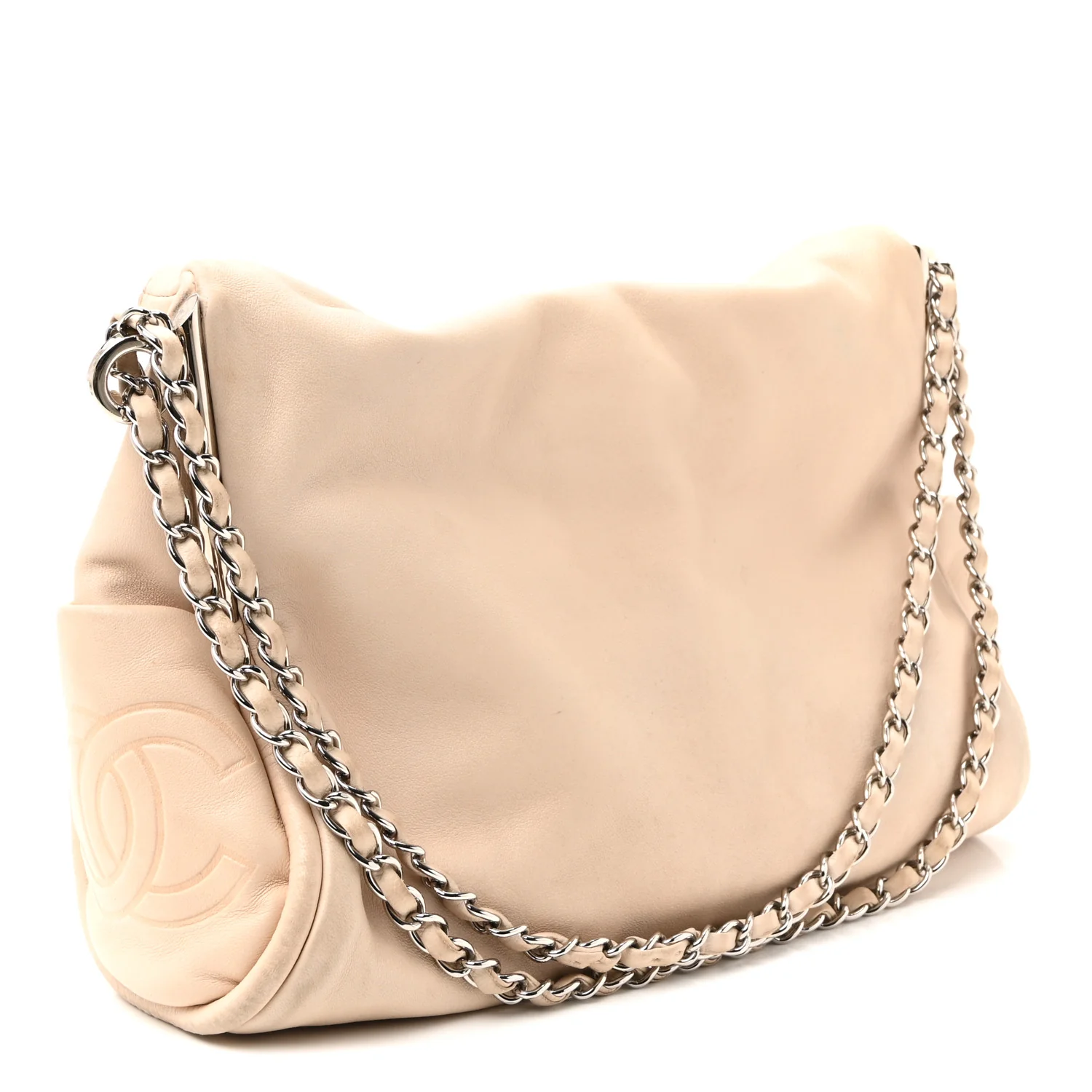 Lambskin Medium Ultimate Soft Tote Beige - Image 5