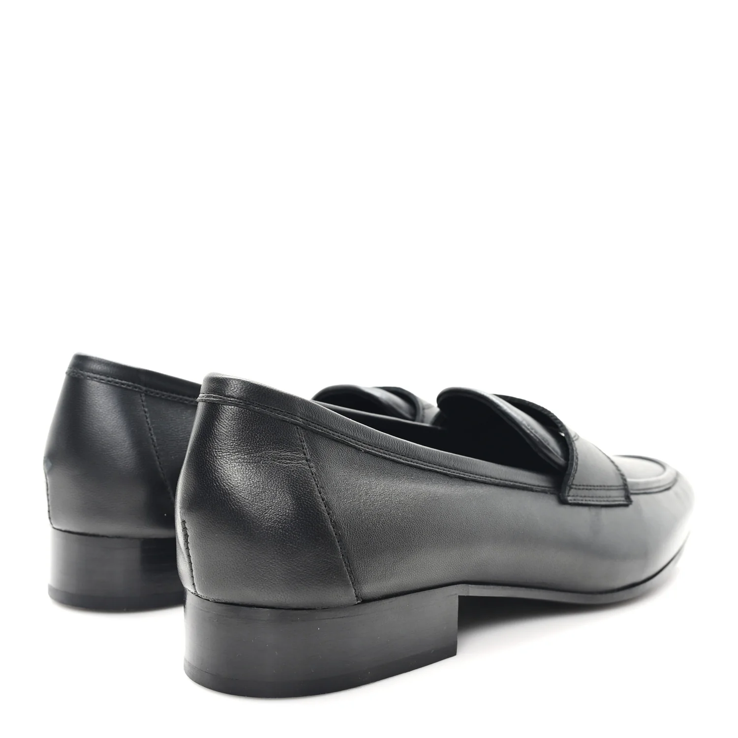 Lambskin Mens Stitched CC Loafers 42 Black - Image 5
