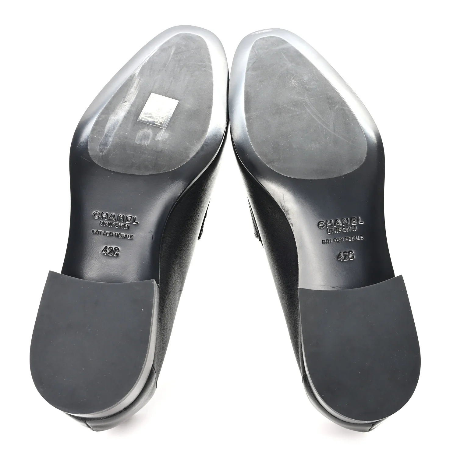 Lambskin Mens Stitched CC Loafers 42 Black - Image 6