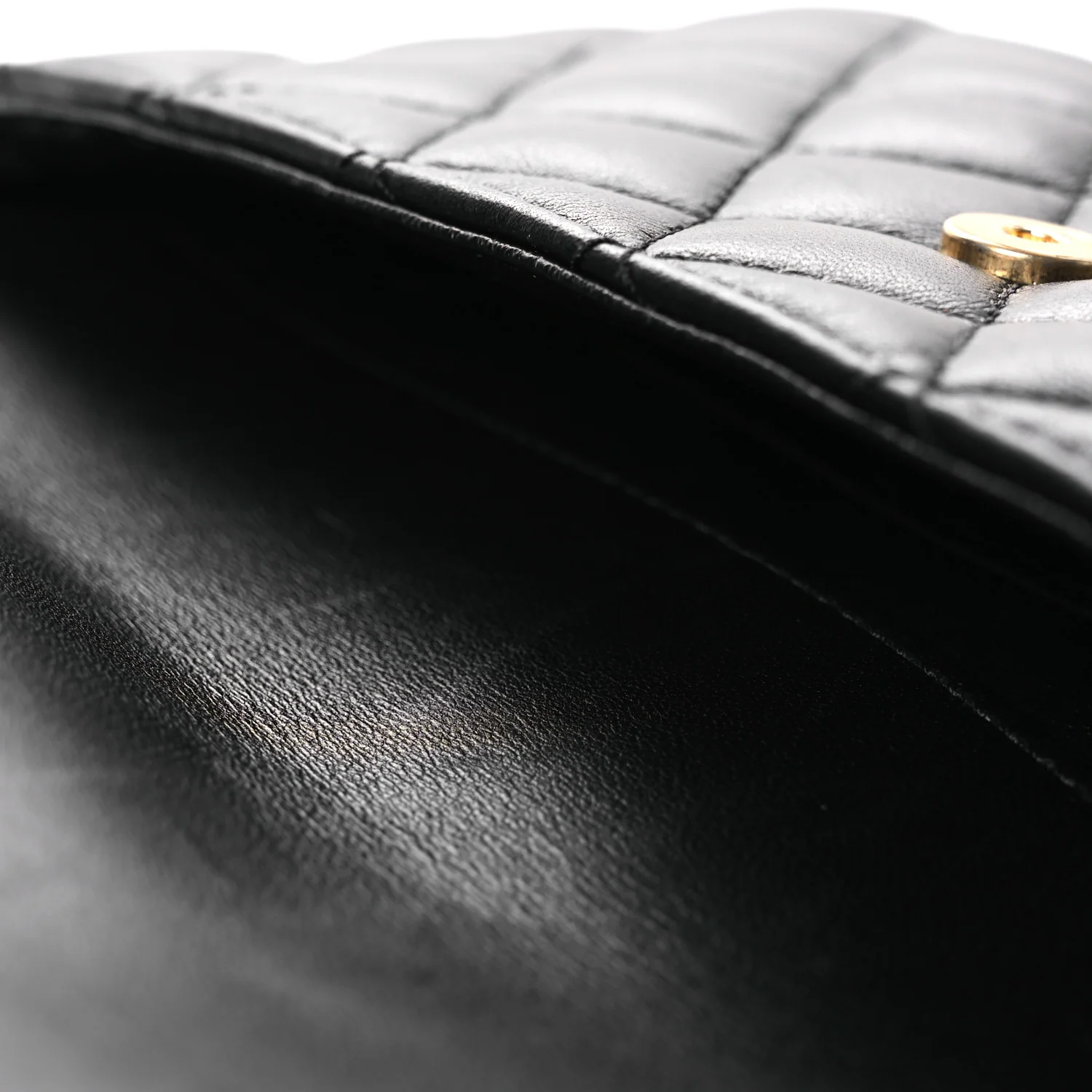 Lambskin Metallic Quilted Small CC Chic Double Flap Black Gold - Image 12