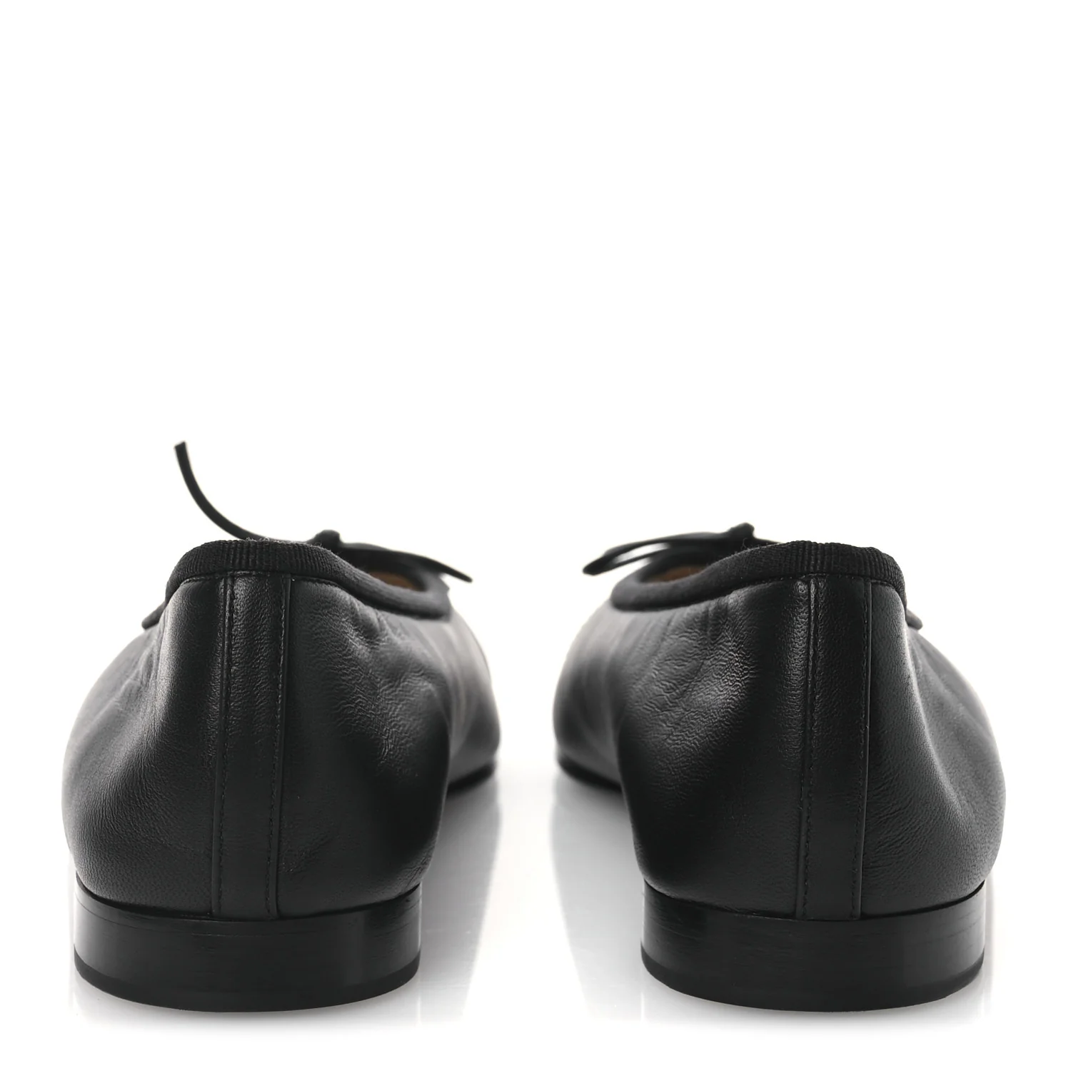 Lambskin Patent Cap Toe Ballerina Flats 38 Black - Image 6