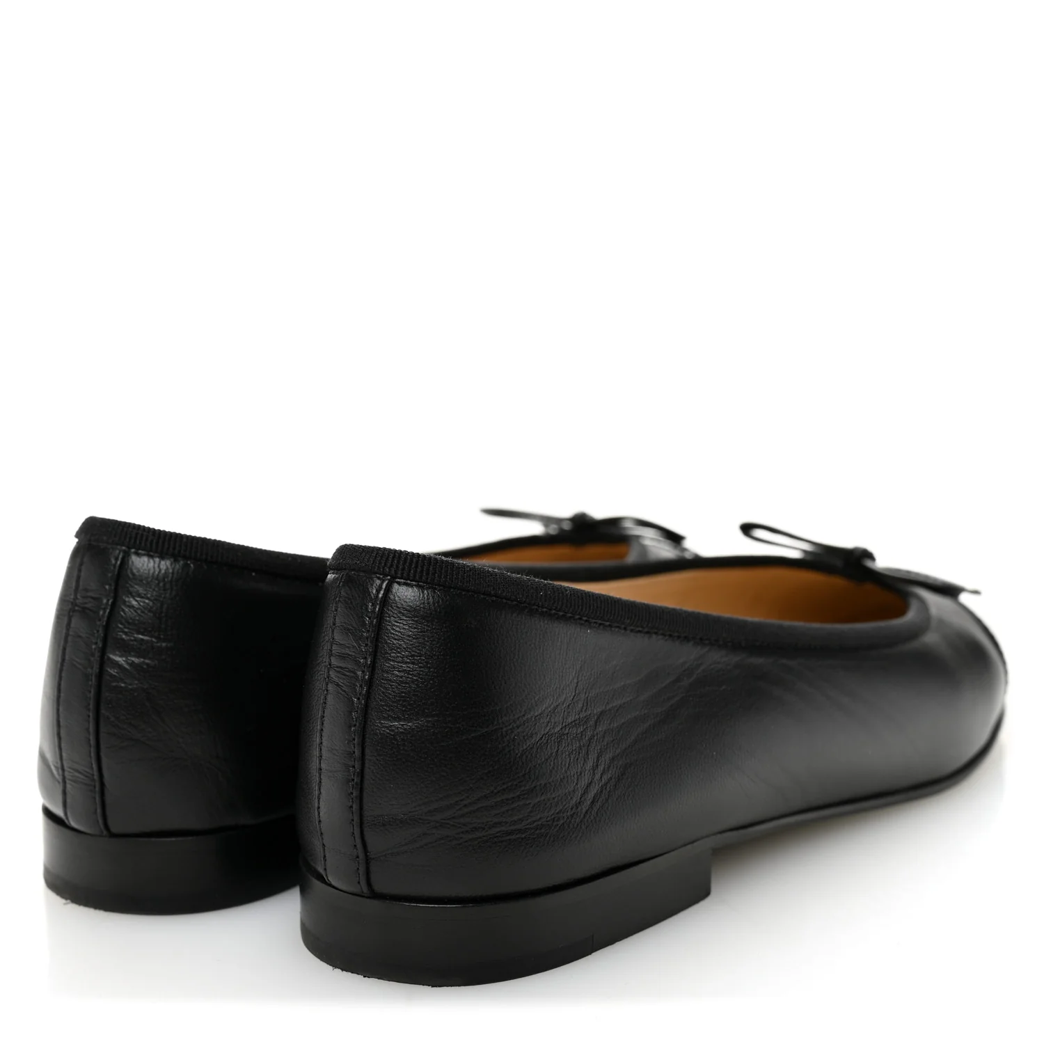 Lambskin Patent Cap Toe CC Ballerina Flats 37.5 Black - Image 4
