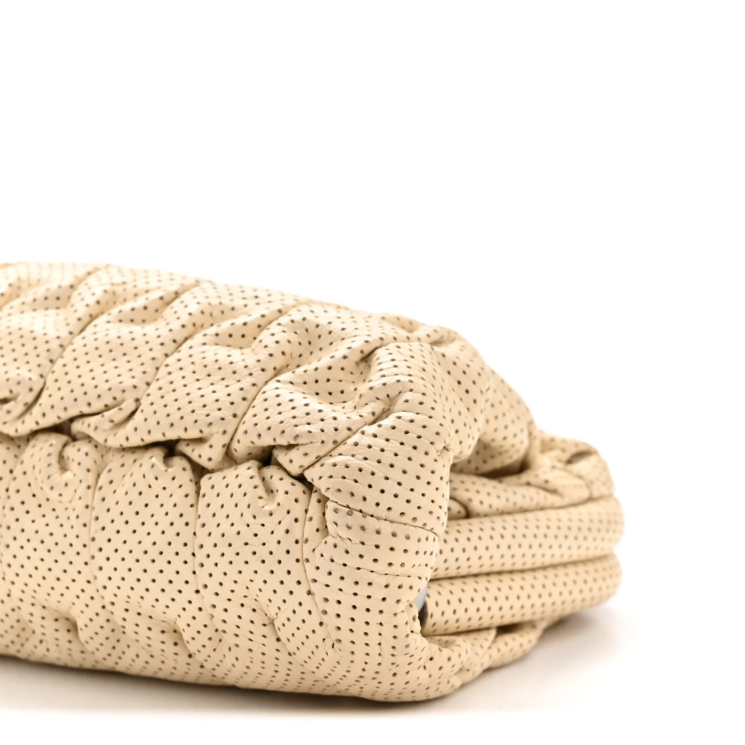 Lambskin Perforated Clutch Light Beige - Image 10