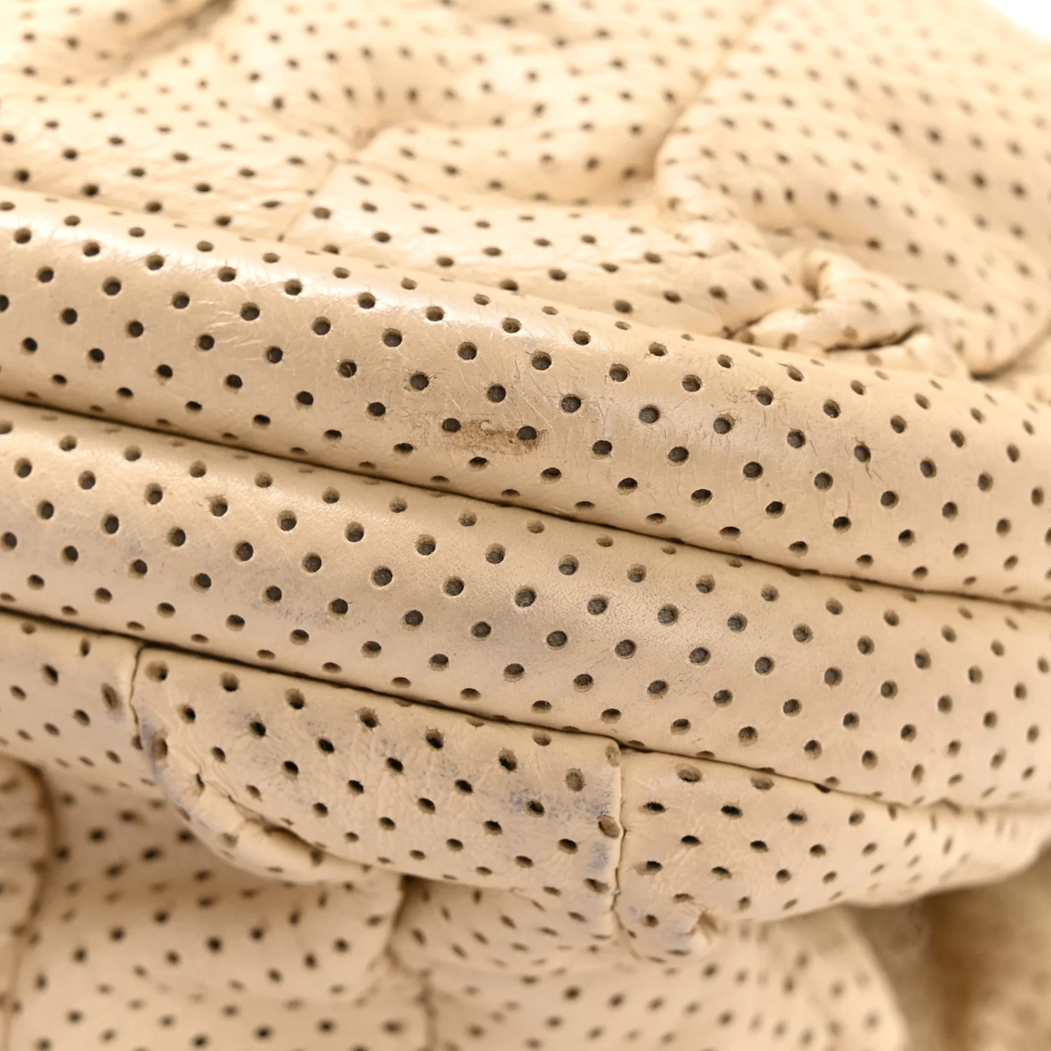 Lambskin Perforated Clutch Light Beige - Image 11