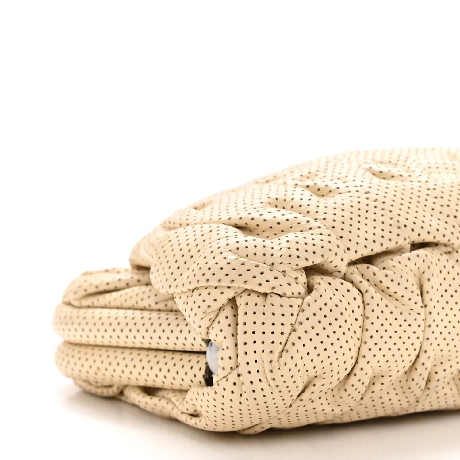 Lambskin Perforated Clutch Light Beige - Image 9
