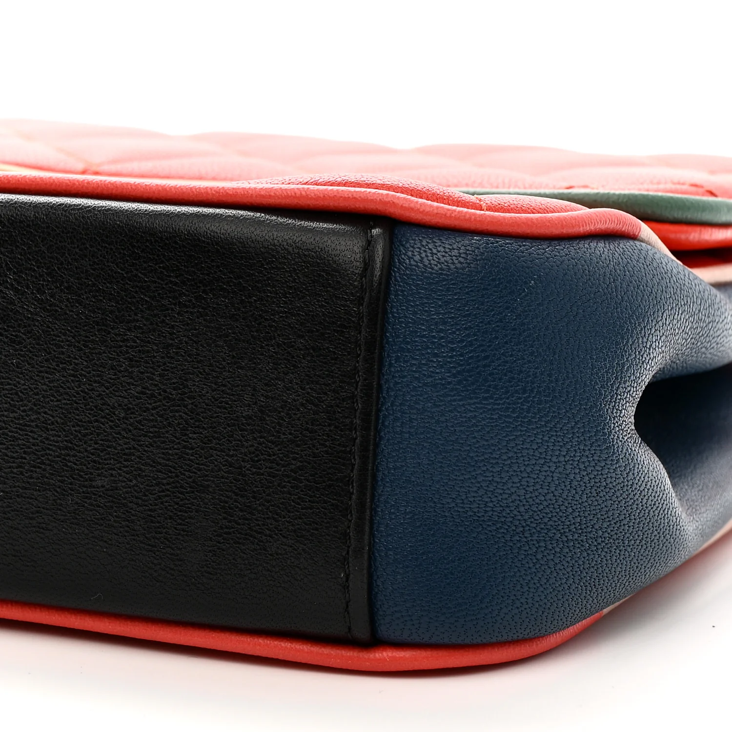 Lambskin Plexiglass Quilted Medium Cuba Color Flap Red Multicolor - Image 10