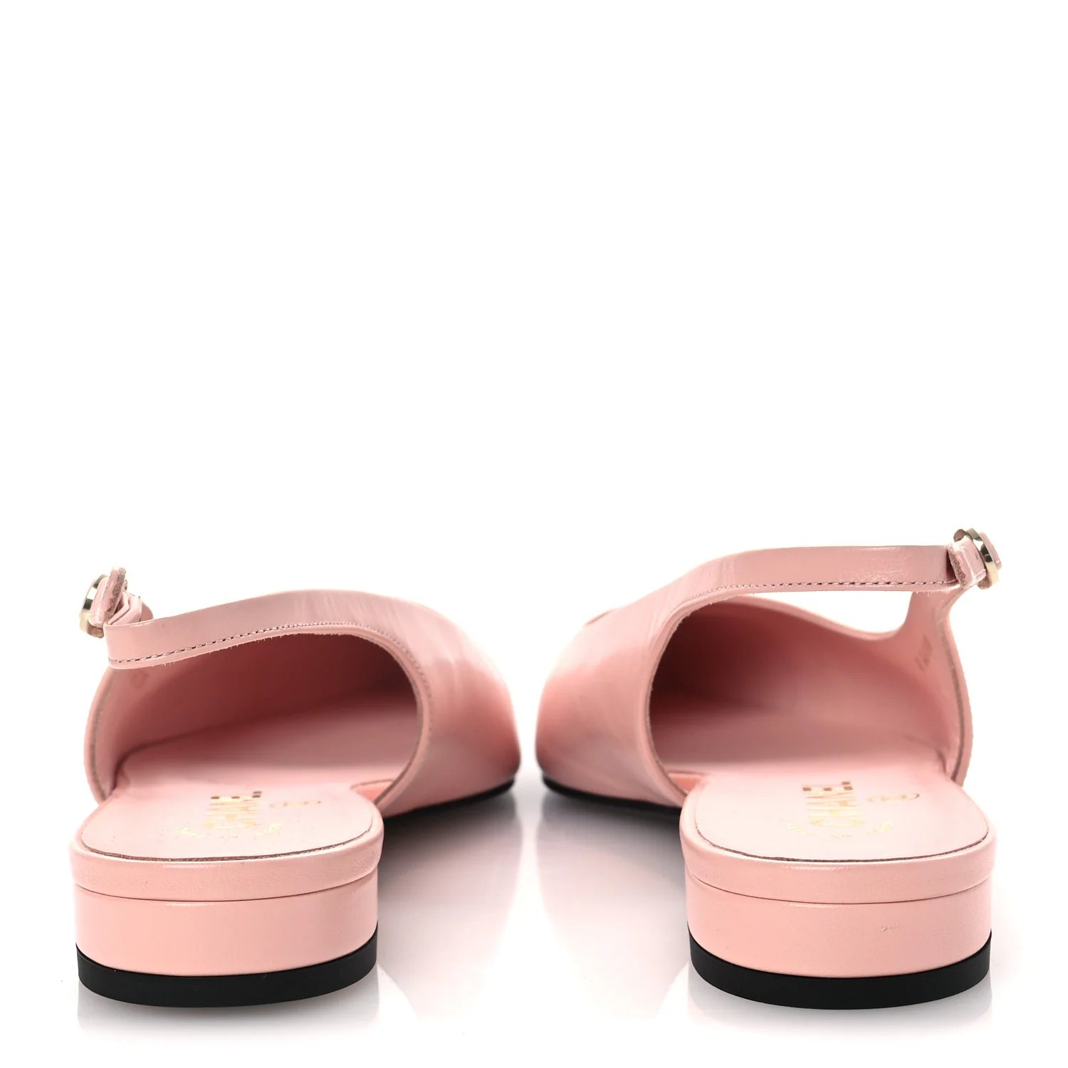Lambskin Pointed Toe CC Slingback Flats 37 Pink Black - Image 6