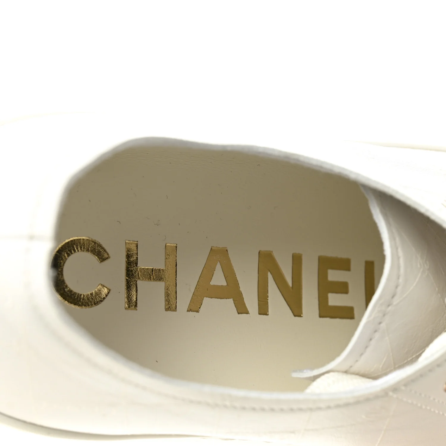 Lambskin Printed Logo Sneakers 38 White - Image 8