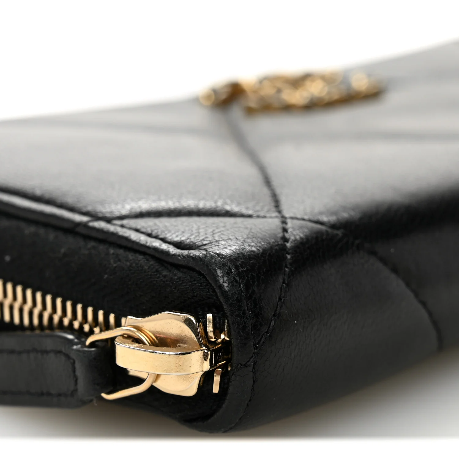 Lambskin Quilted 19 Long Zipped Around Wallet Black - Image 9