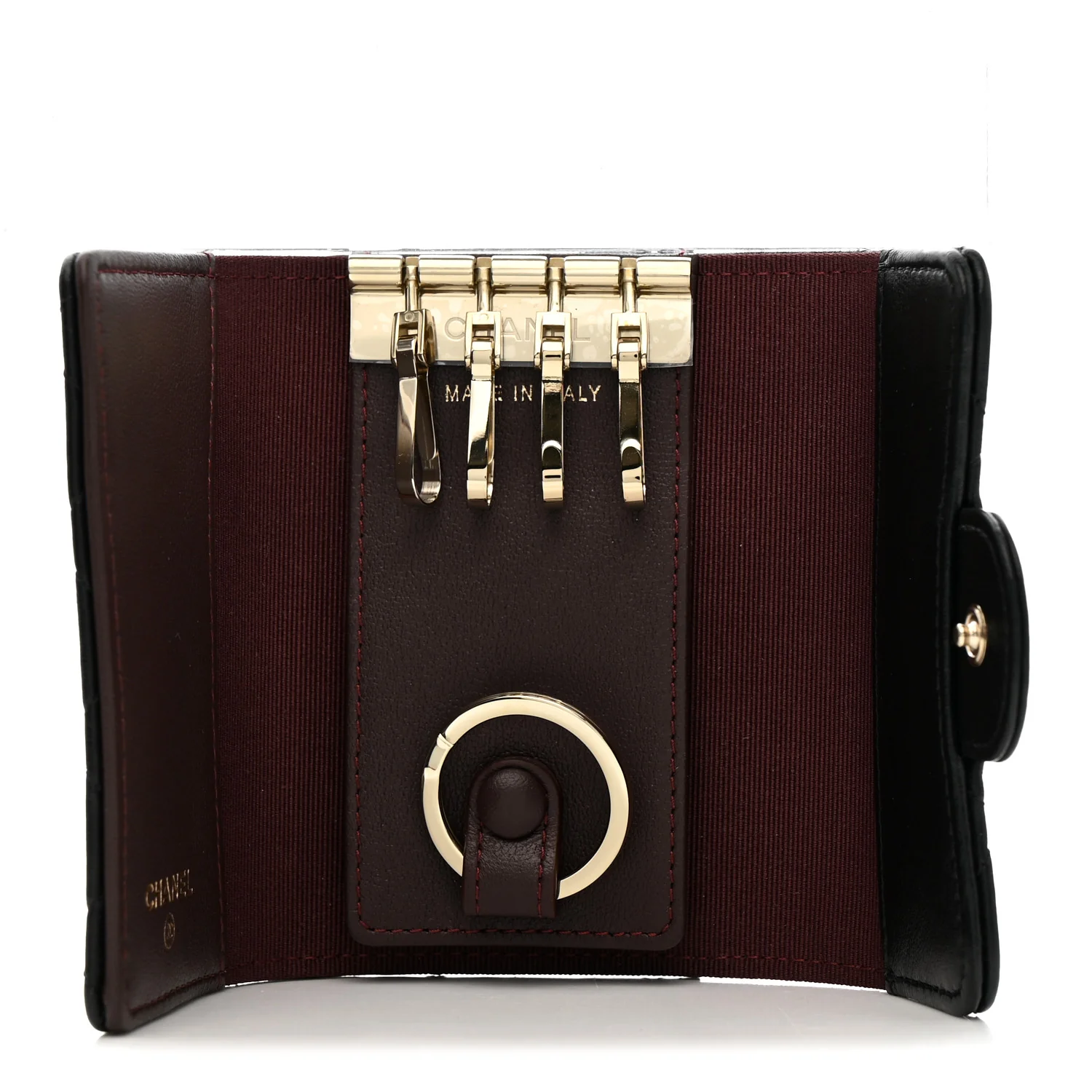 Lambskin Quilted 4 Key Holder Black - Image 5