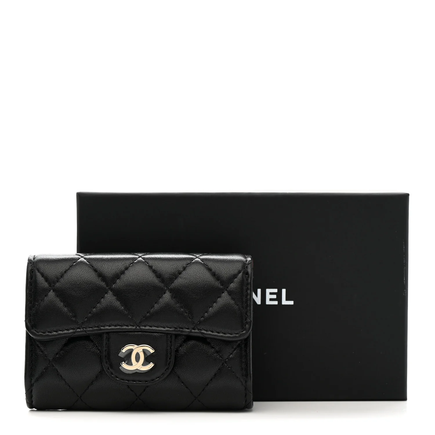 Lambskin Quilted 4 Key Holder Black - Image 9