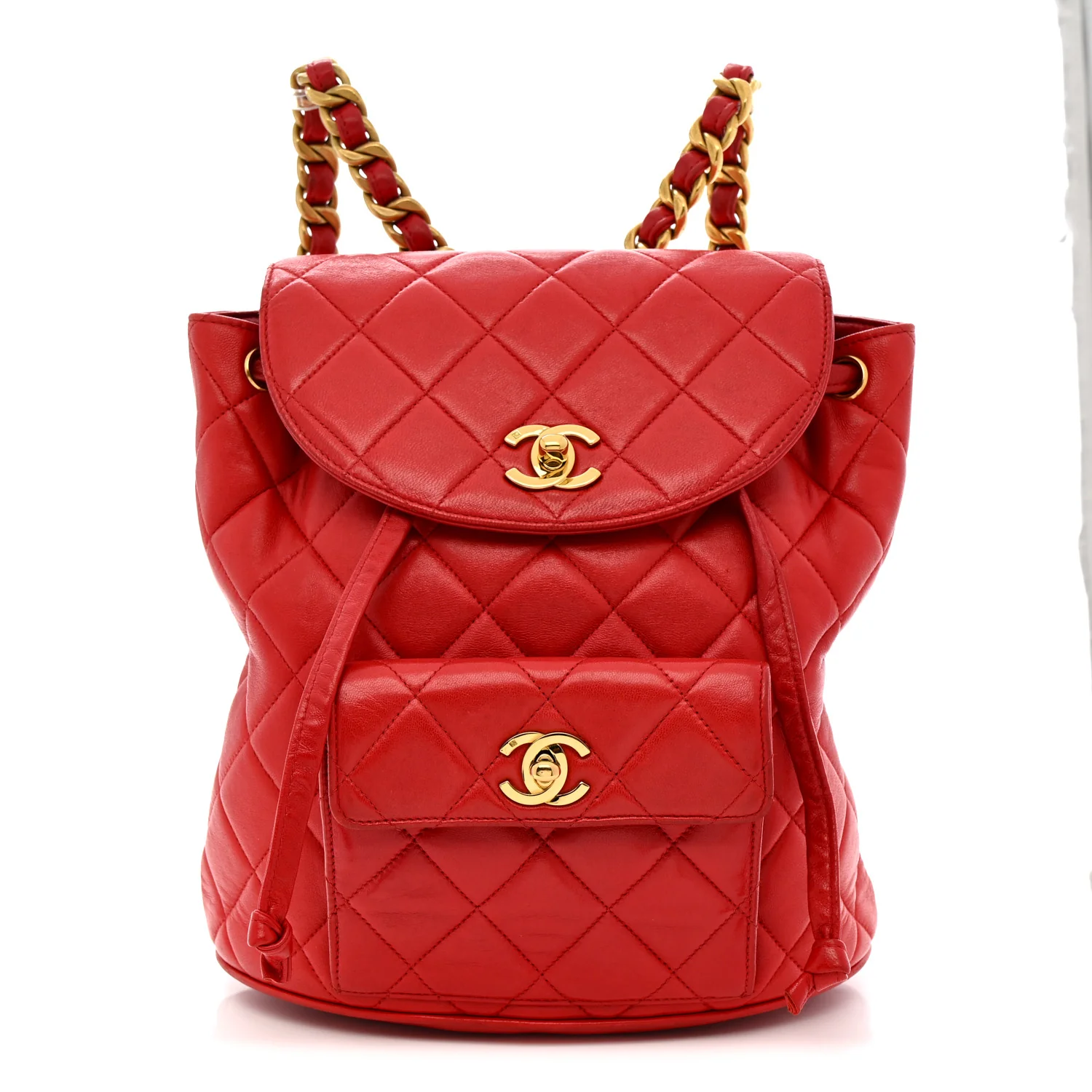 Lambskin Quilted BackpackĀ Red