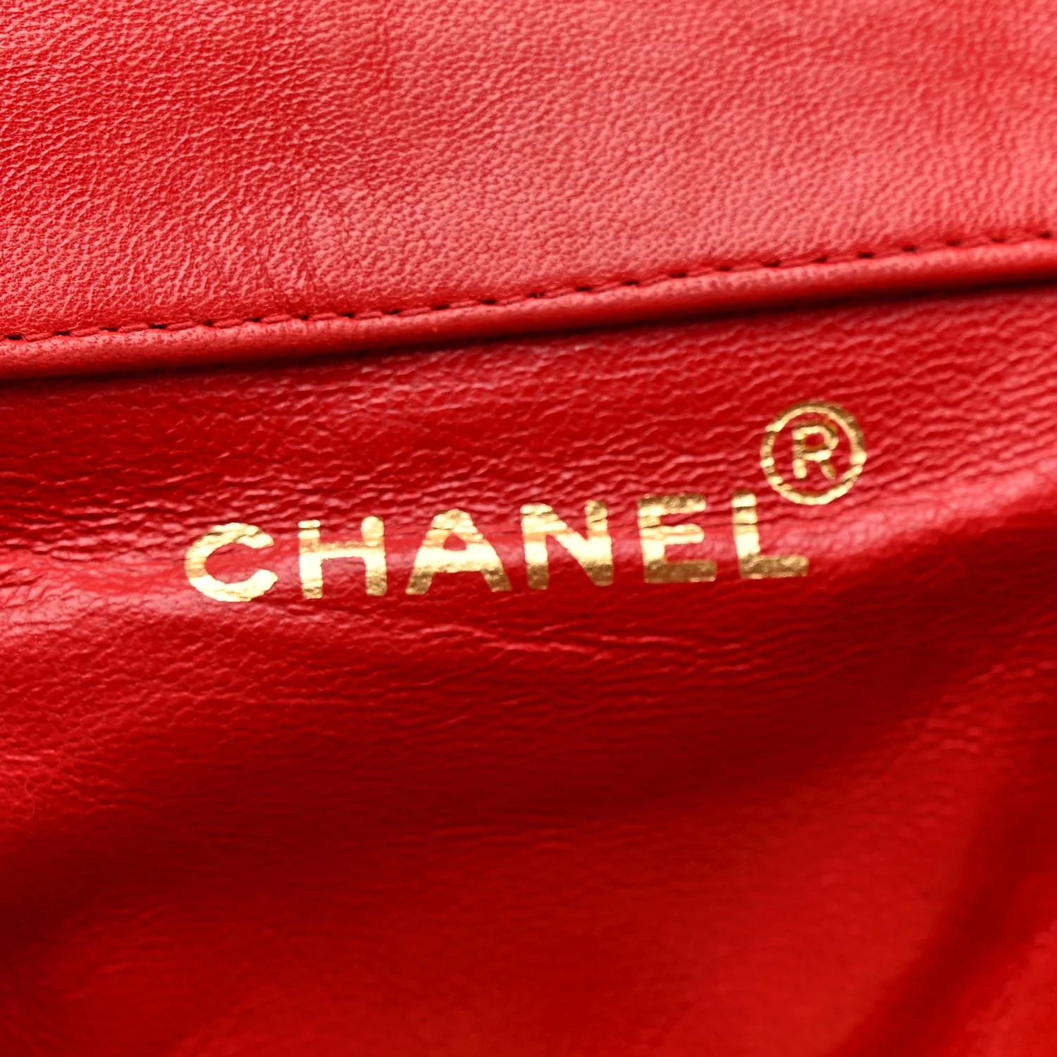 Lambskin Quilted BackpackĀ Red - Image 6
