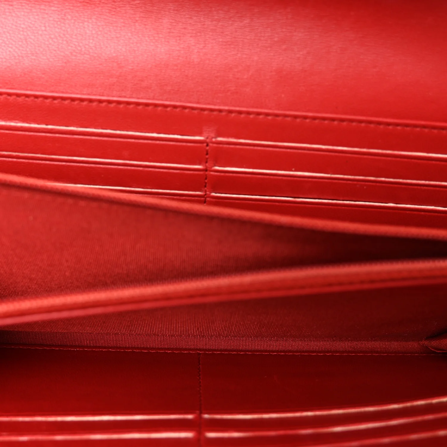 Lambskin Quilted Boy Flap Wallet Red - Image 5