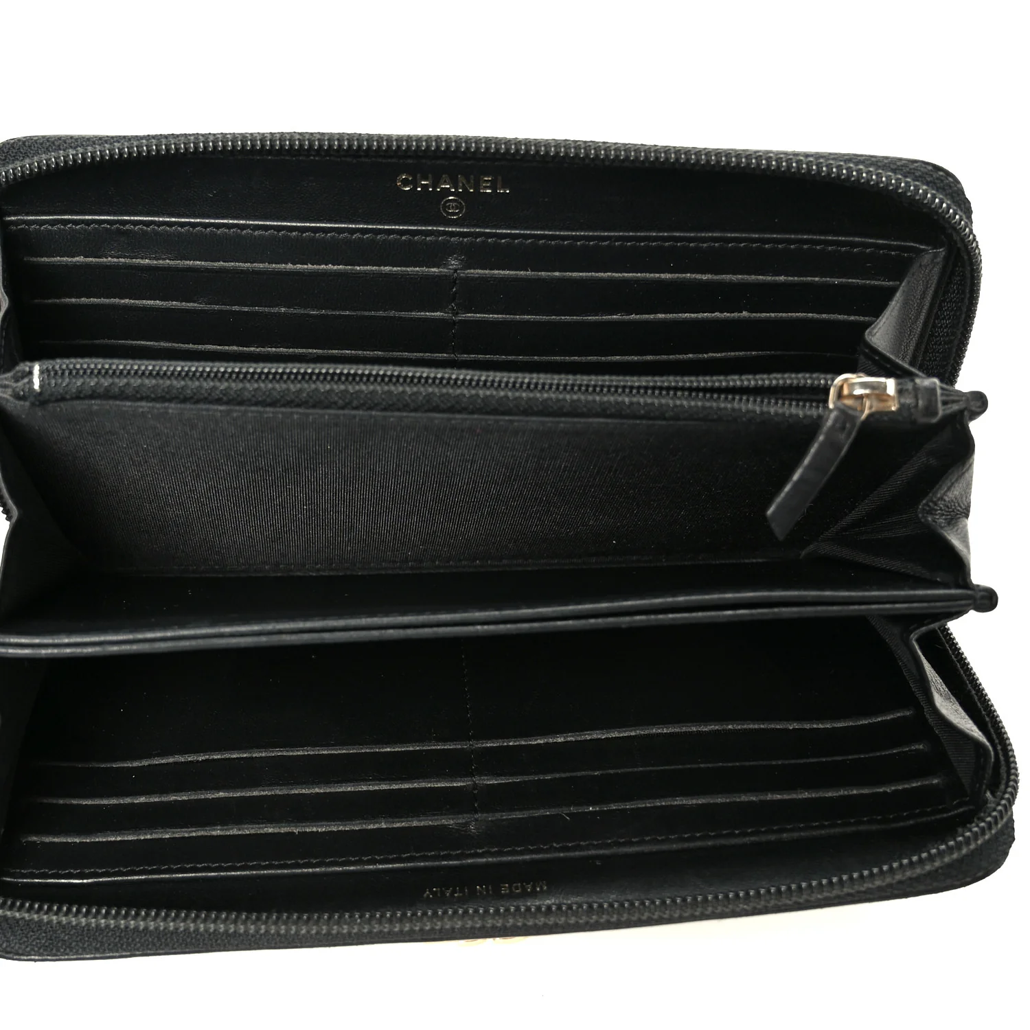 Lambskin Quilted Boy Long Zip Around Wallet Black - Image 5