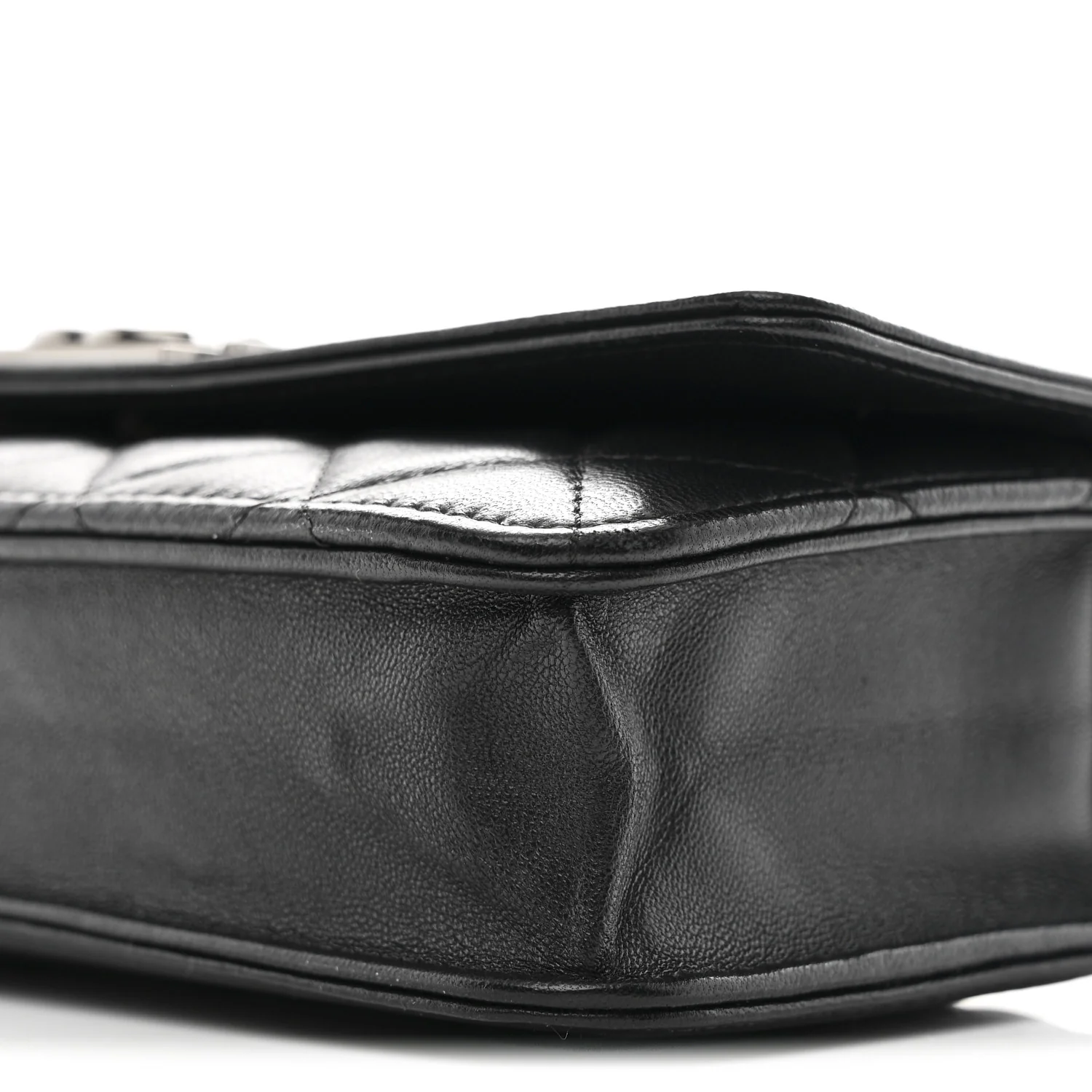Lambskin Quilted Boy Wallet On Chain WOC Black - Image 11
