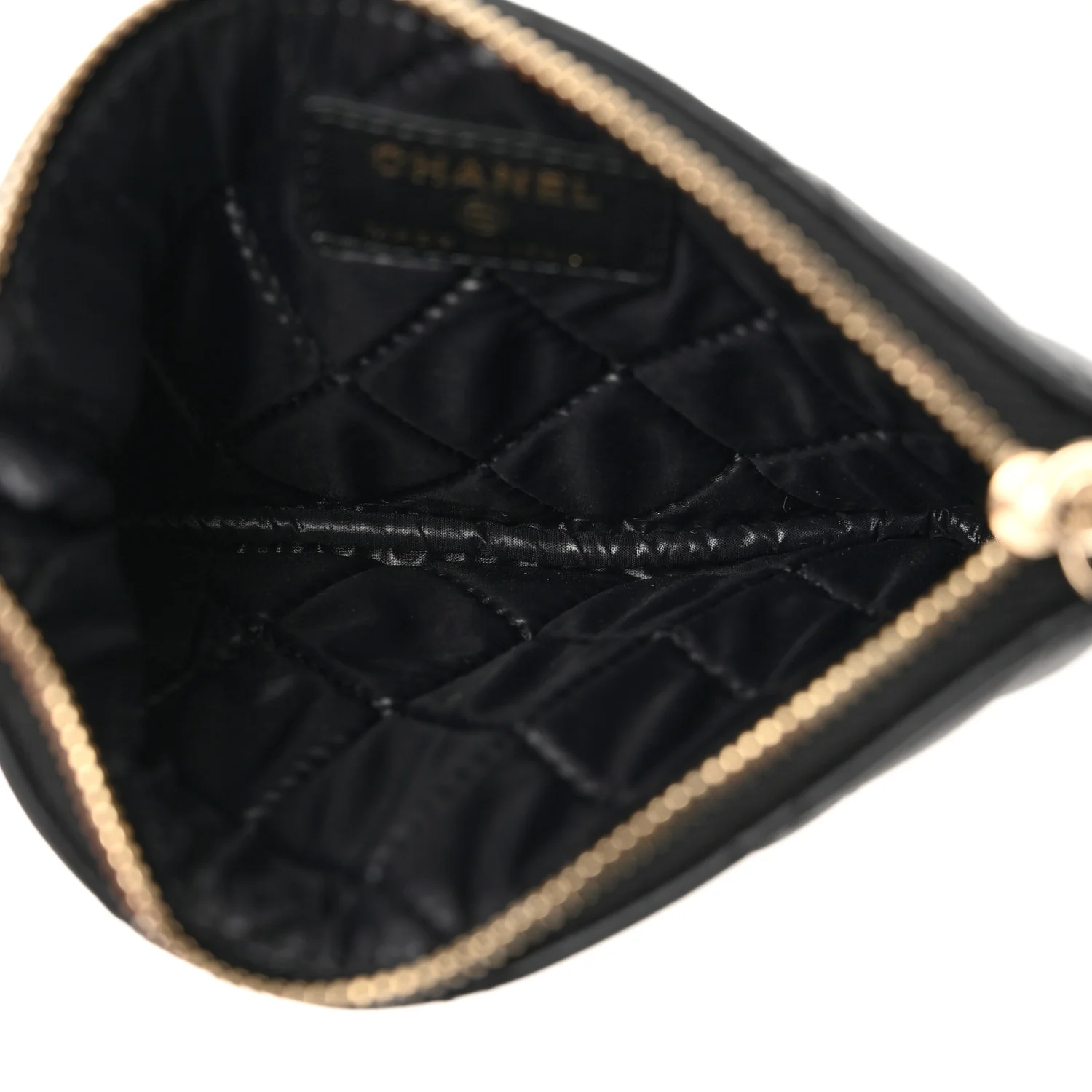 Lambskin Quilted Casino Coin Purse Black - Image 5