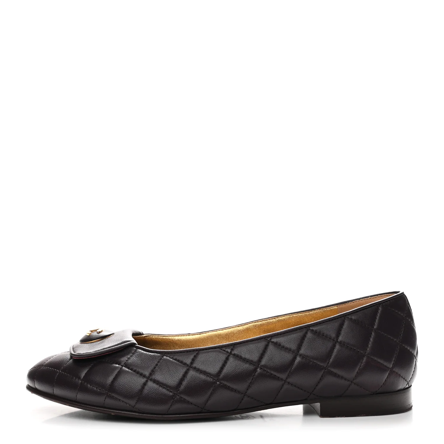 Lambskin Quilted CC Ballerina Flats 41 Dark Purple
