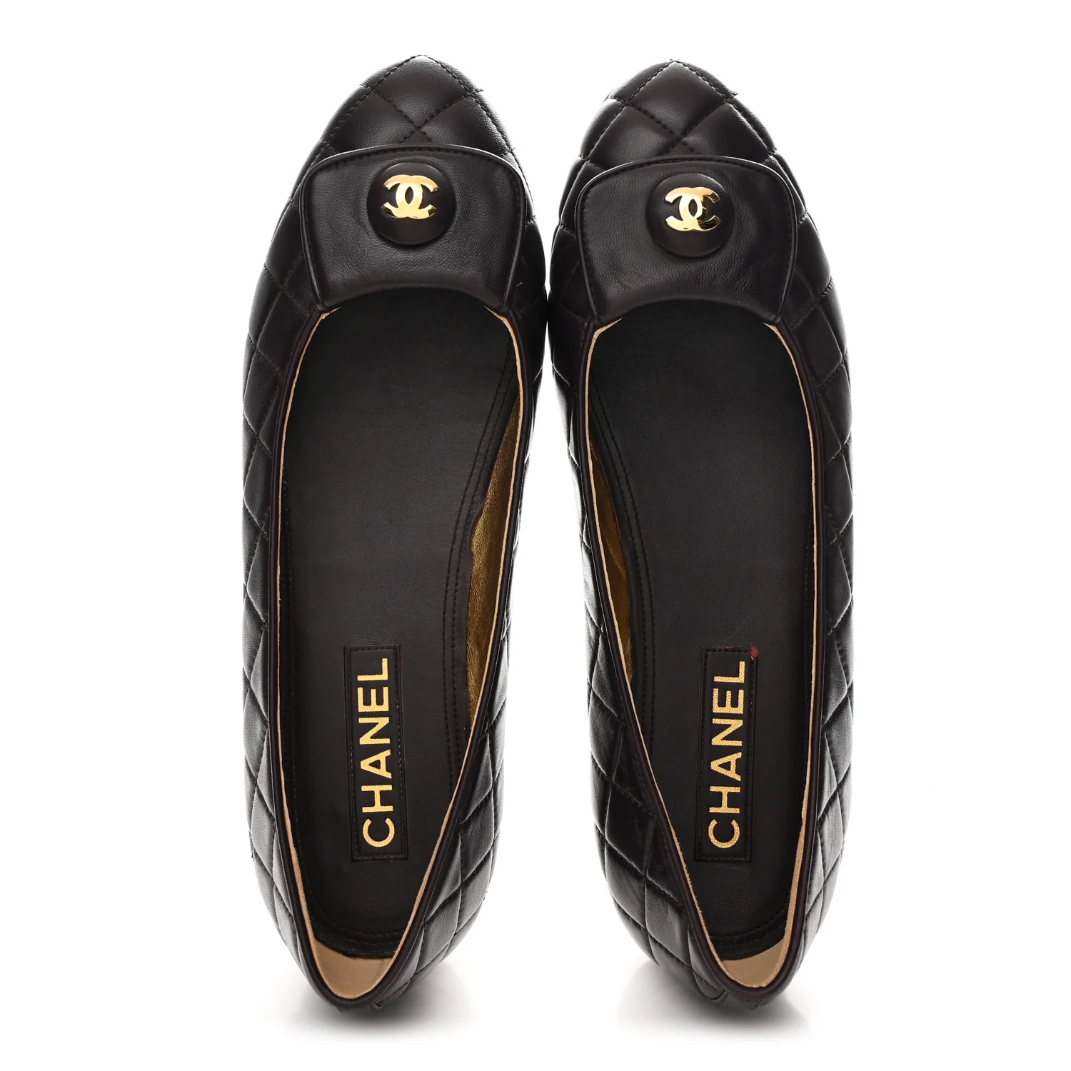 Lambskin Quilted CC Ballerina Flats 41 Dark Purple - Image 2