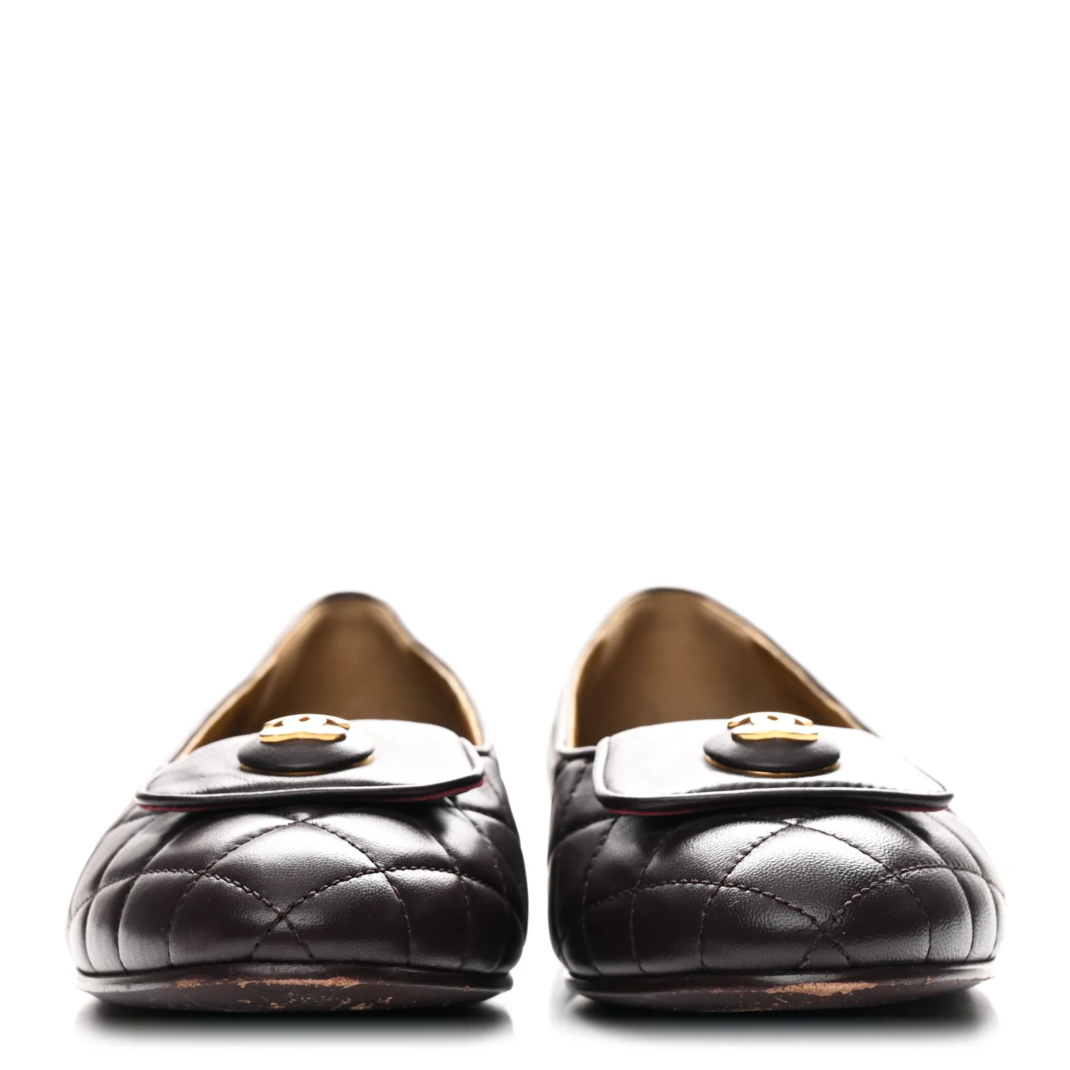 Lambskin Quilted CC Ballerina Flats 41 Dark Purple - Image 3