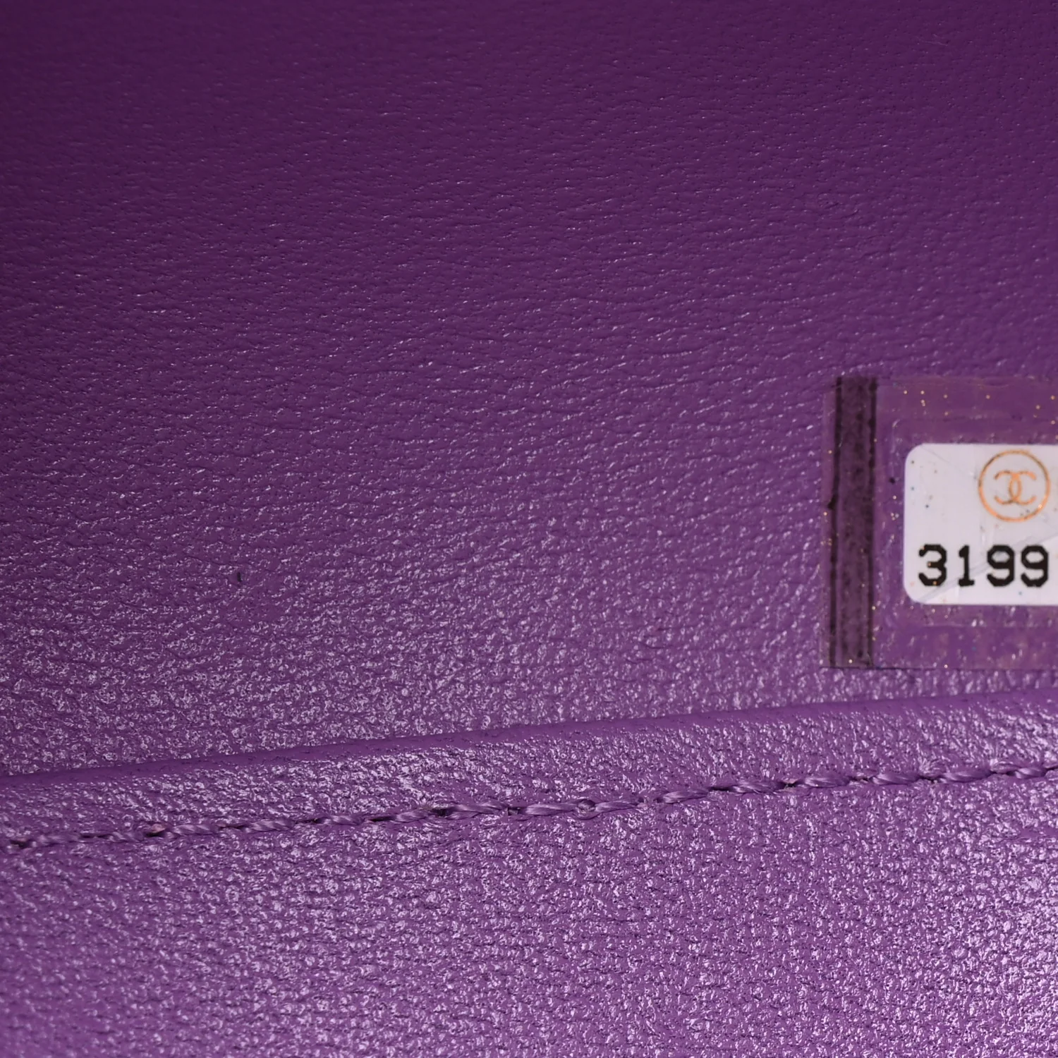 Lambskin Quilted CC Bubble Vanity Case With Chain Purple - Image 7