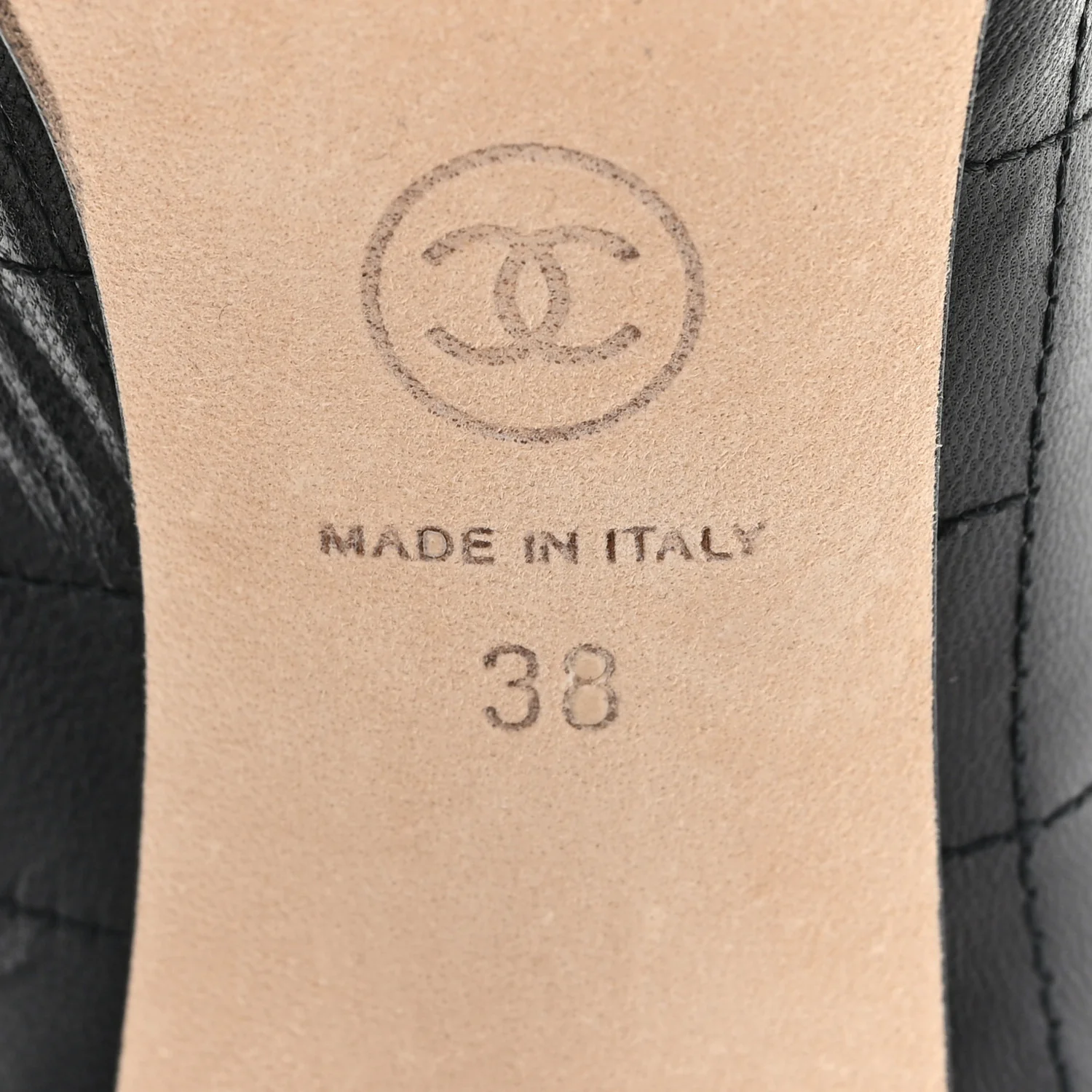 Lambskin Quilted CC Cap Toe Booties 38 Black - Image 7