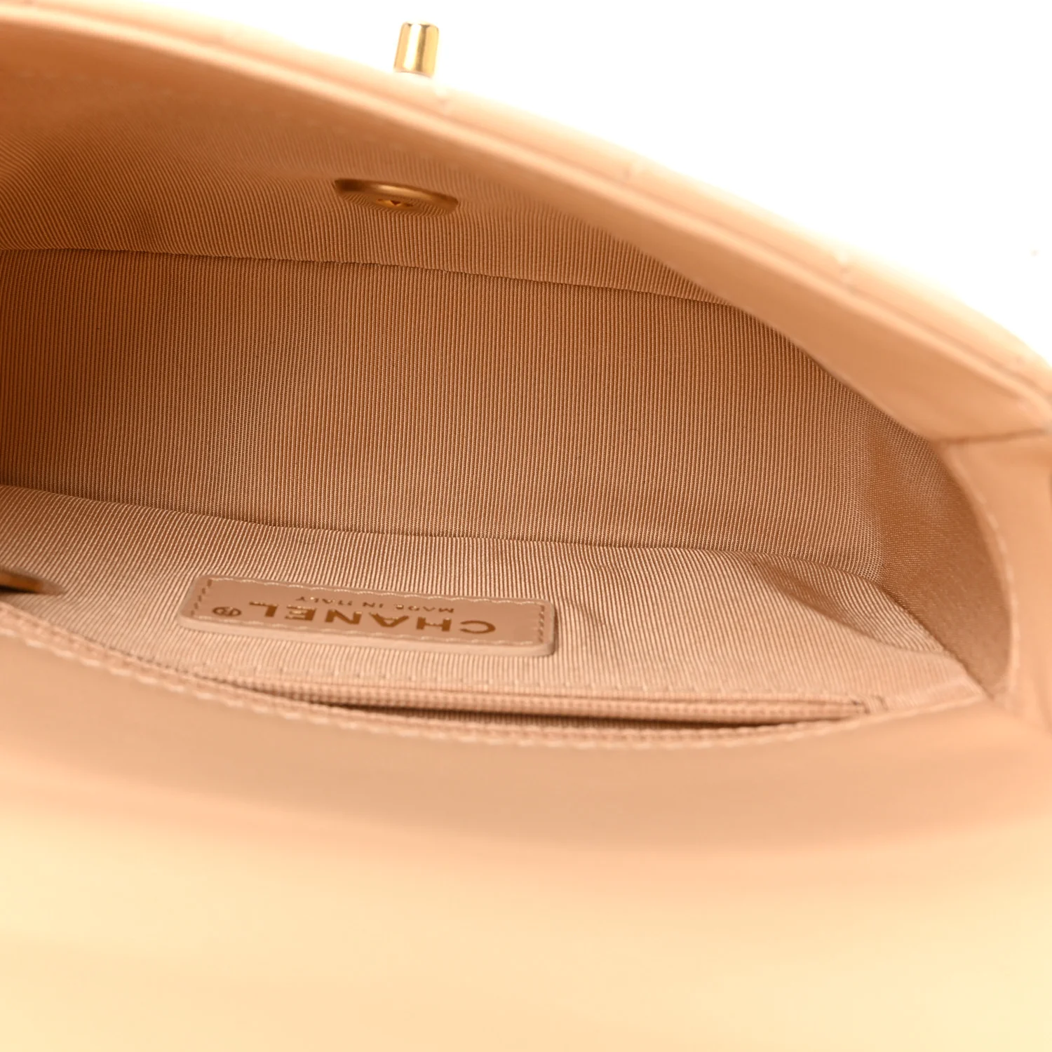 Lambskin Quilted CC Coin Flap Bag Beige - Image 5